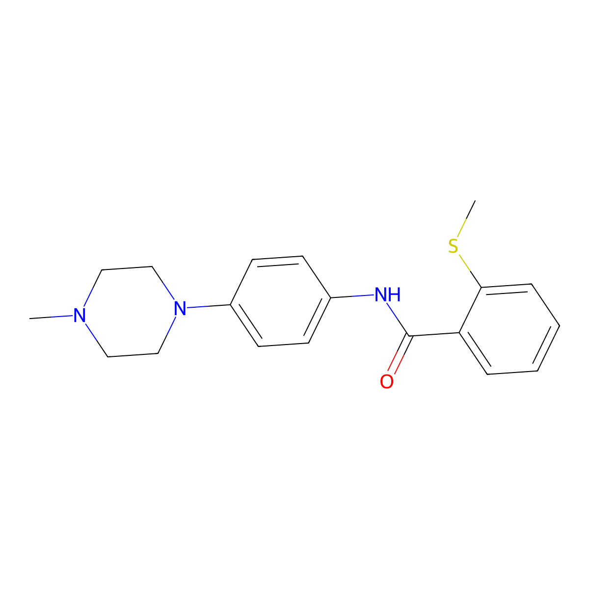 N-[4-(4-methylpiperazin-1-yl)phenyl]-2-(methylsulfanyl)benzamide molecular structure, CAS 1242831-14-6
