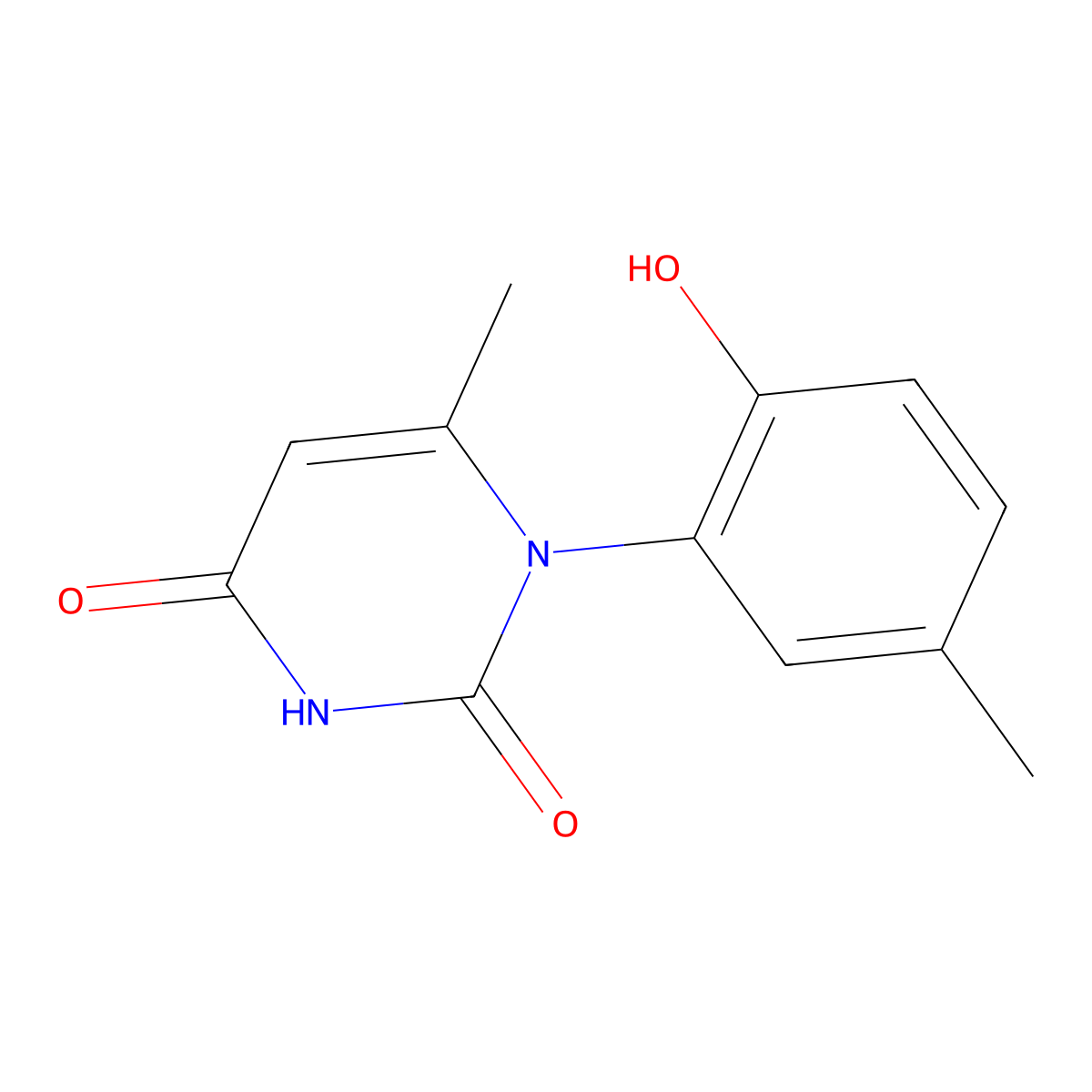 1-(2-hydroxy-5-methylphenyl)-6-methylpyrimidine-2,4(1H,3H)-dione molecular structure, CAS 1242831-26-0