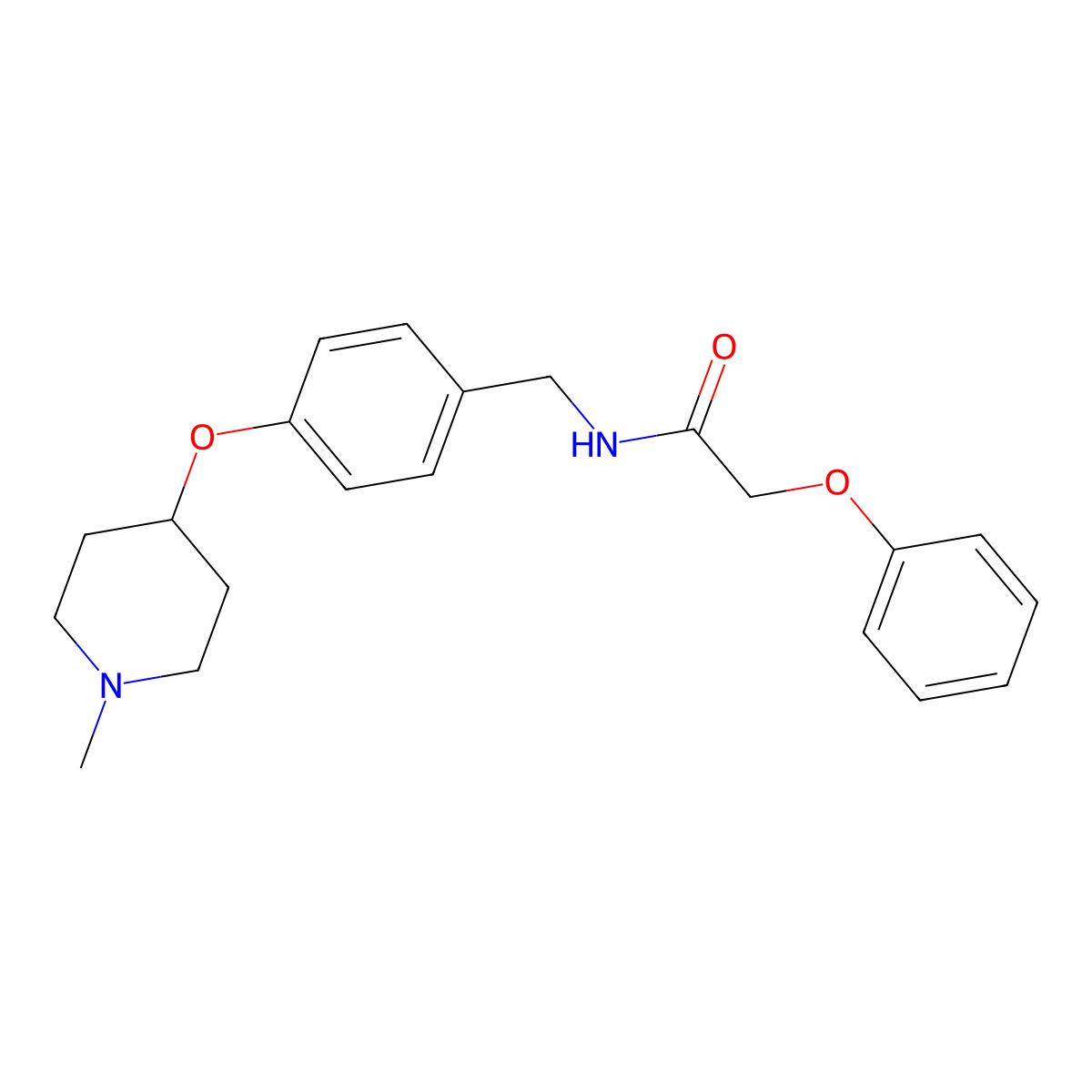 N-{4-[(1-methylpiperidin-4-yl)oxy]benzyl}-2-phenoxyacetamide molecular structure, CAS 1242831-38-4