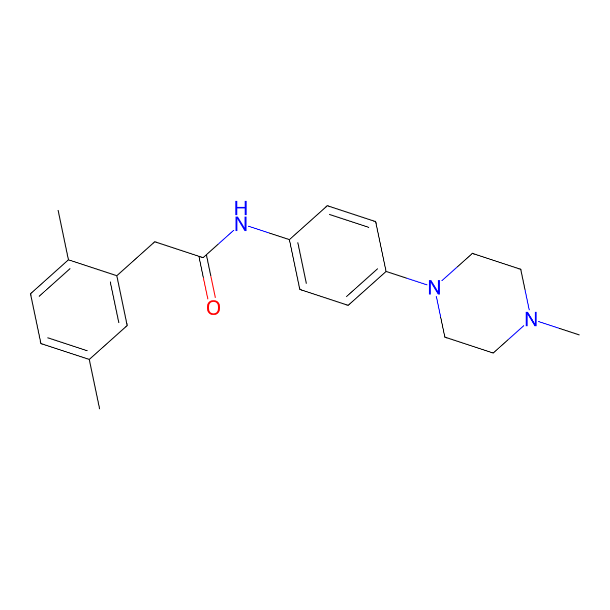 2-(2,5-dimethylphenyl)-N-[4-(4-methylpiperazin-1-yl)phenyl]acetamide molecular structure, CAS 1242831-76-0