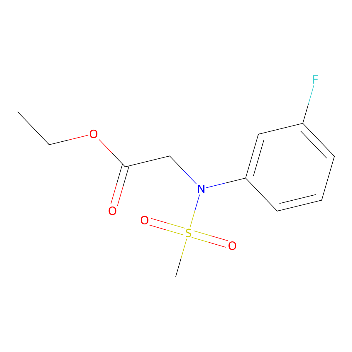 ethyl N-(3-fluorophenyl)-N-(methylsulfonyl)glycinate molecular structure, CAS 1242834-06-5