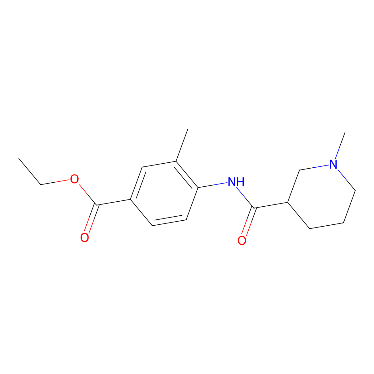 Ethyl 3-methyl-4-{[(1-methylpiperidin-3-yl)carbonyl]amino}benzoate molecular structure, CAS 1242834-21-4