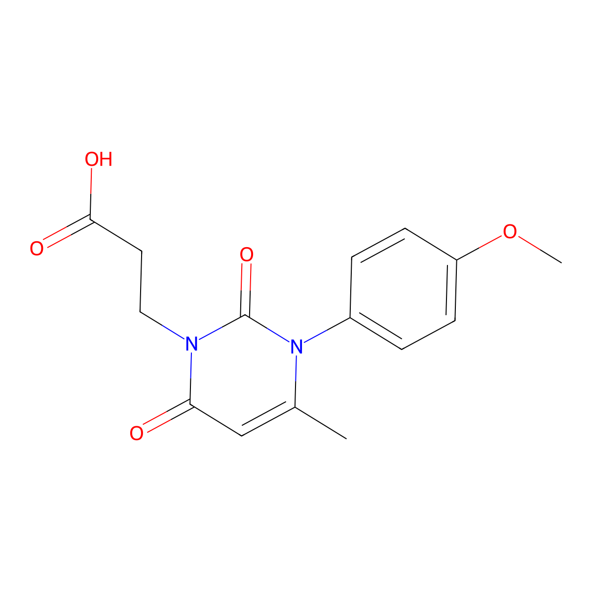 3-[3-(4-methoxyphenyl)-4-methyl-2,6-dioxo-3,6-dihydropyrimidin-1(2H)-yl]propanoic acid molecular structure, CAS 1242837-06-4