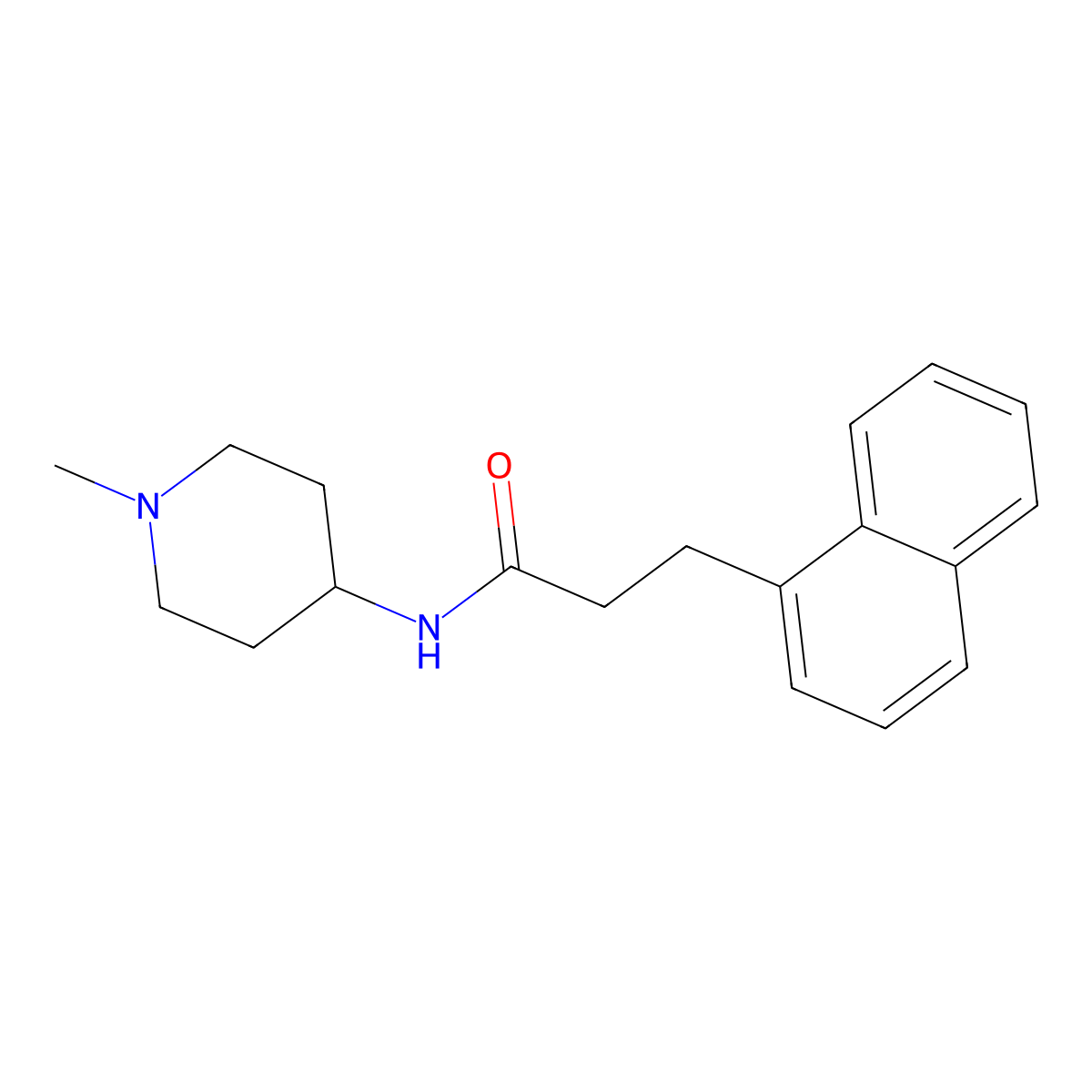 N-(1-methylpiperidin-4-yl)-3-(naphthalen-1-yl)propanamide molecular structure, CAS 1242837-28-0