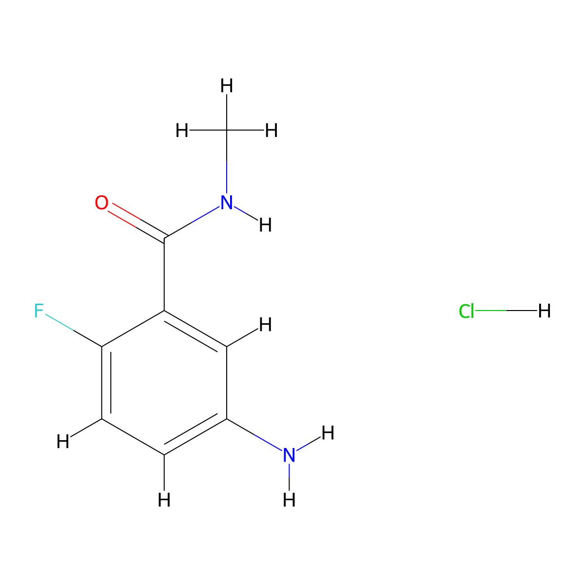 5-Amino-2-fluoro-N-methylbenzamide hydrochloride molecular structure, CAS 1242840-35-2