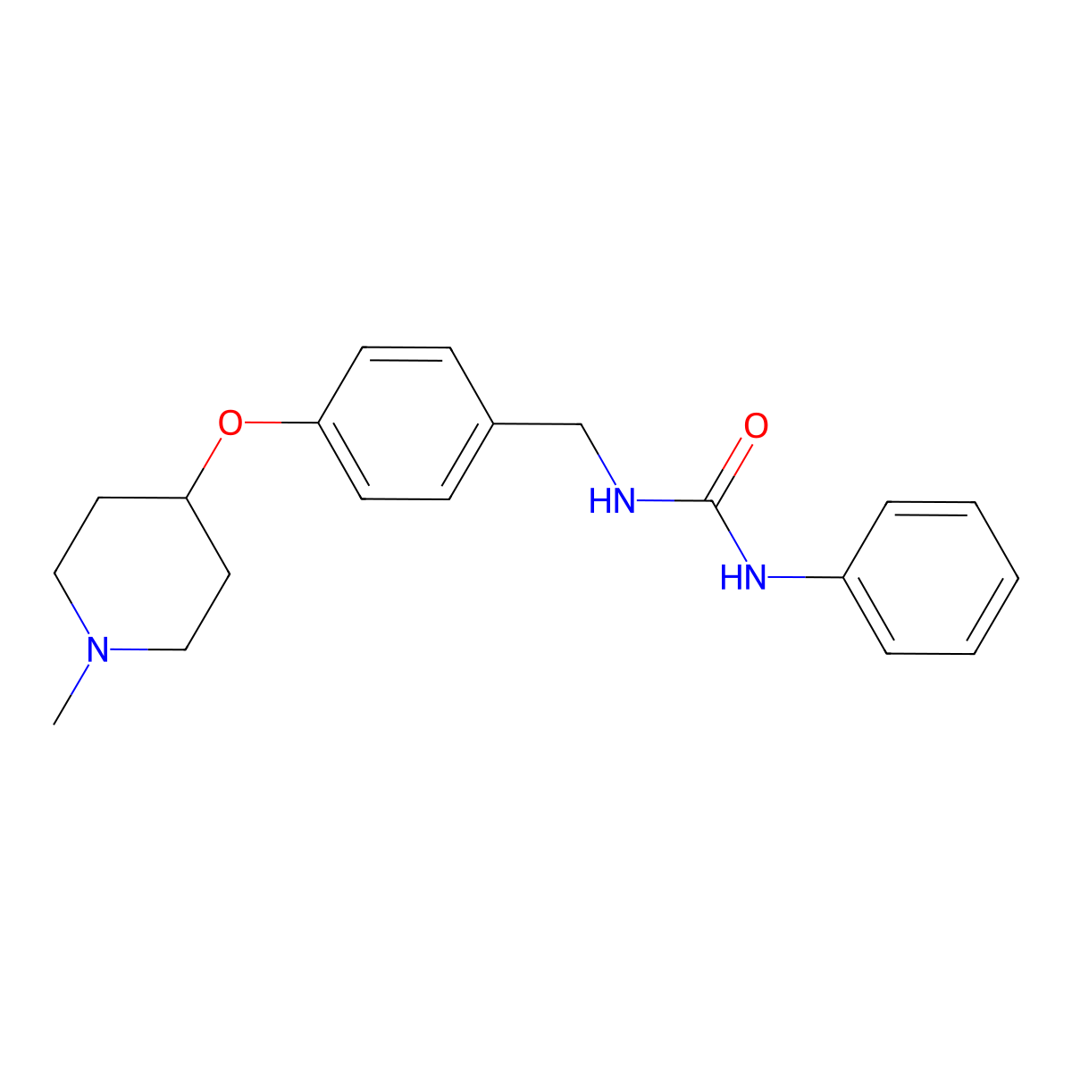 1-{4-[(1-Methylpiperidin-4-yl)oxy]benzyl}-3-phenylurea molecular structure, CAS 1242841-32-2