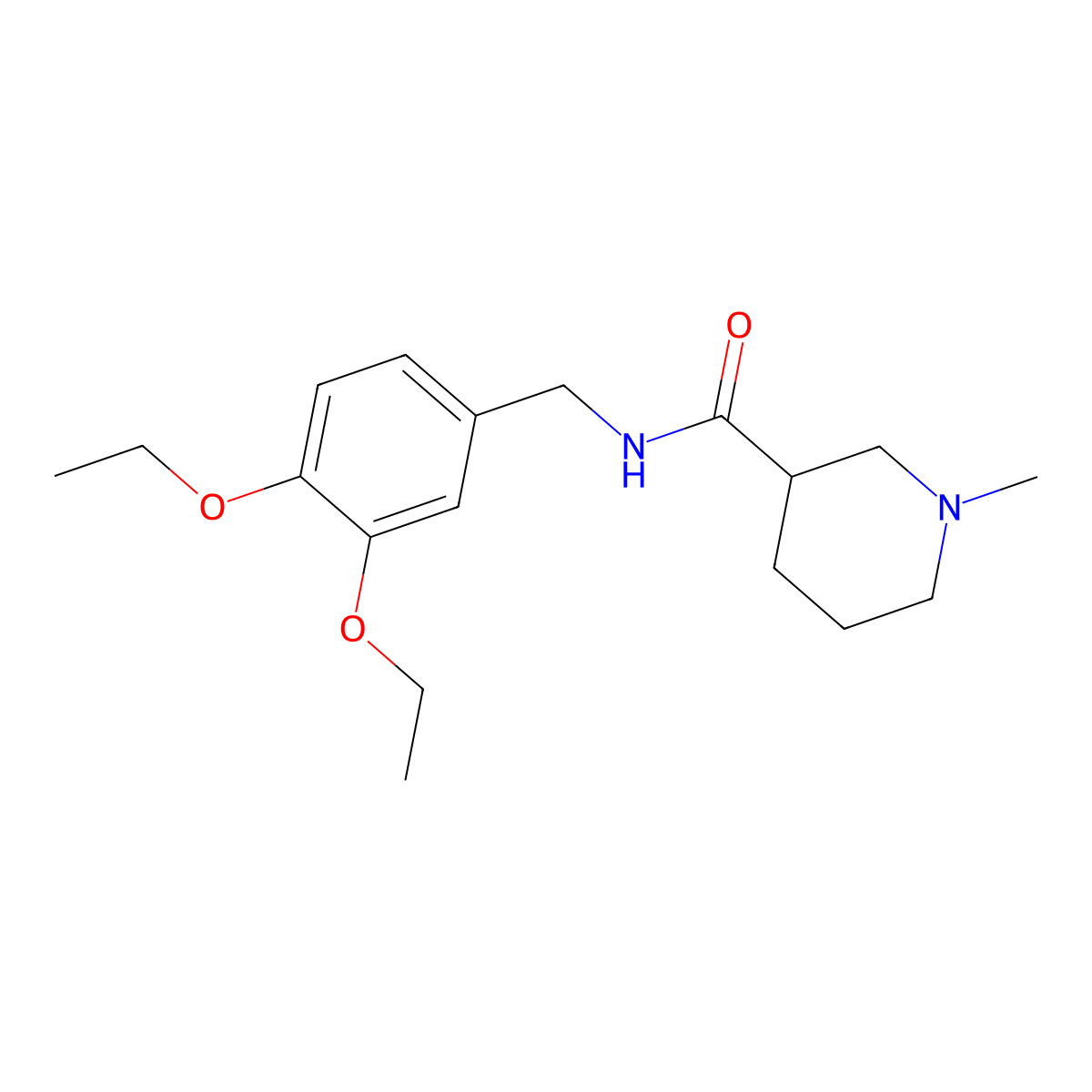 N-(3,4-diethoxybenzyl)-1-methylpiperidine-3-carboxamide molecular structure, CAS 1242841-51-5