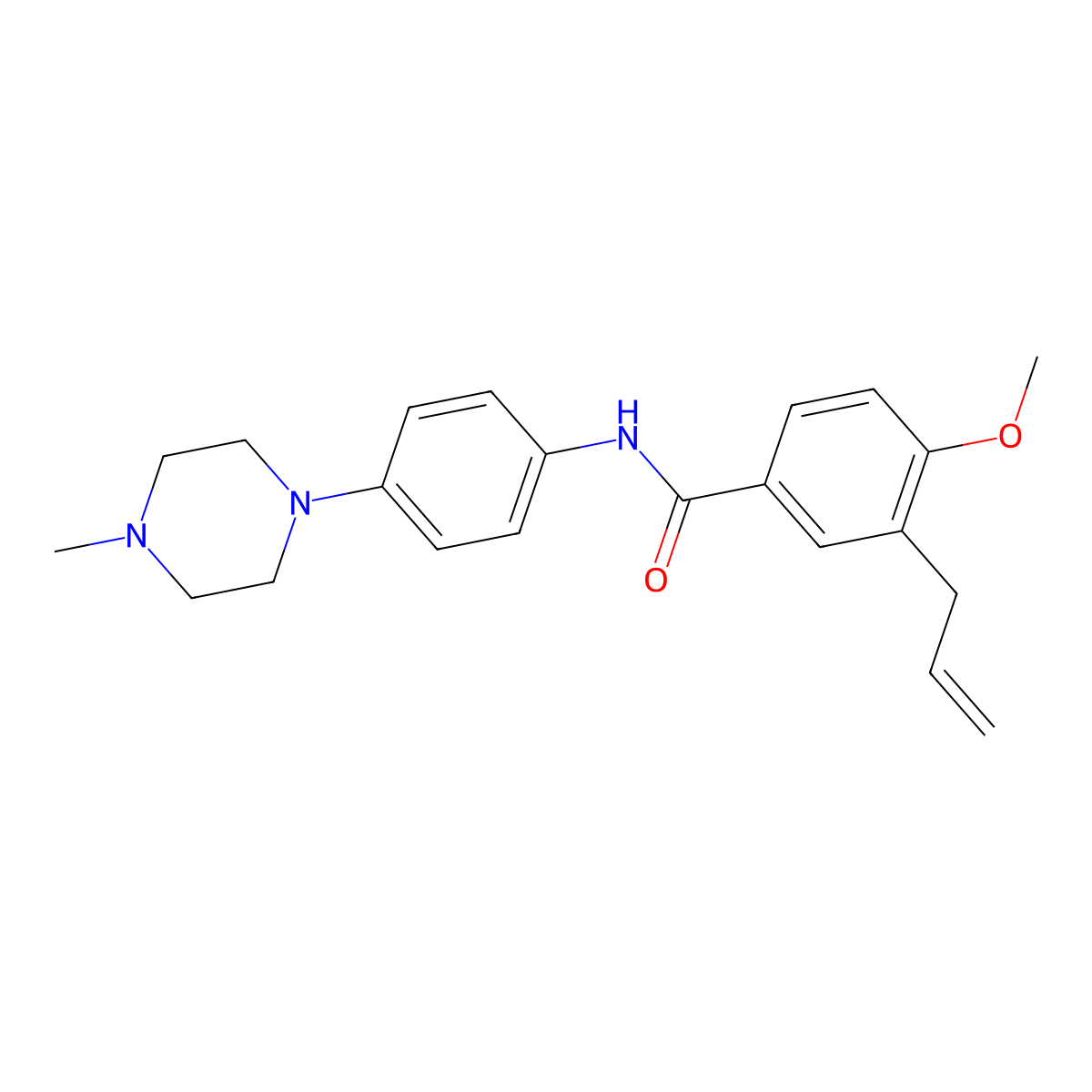 4-methoxy-N-[4-(4-methylpiperazin-1-yl)phenyl]-3-(prop-2-en-1-yl)benzamide molecular structure, CAS 1242841-81-1
