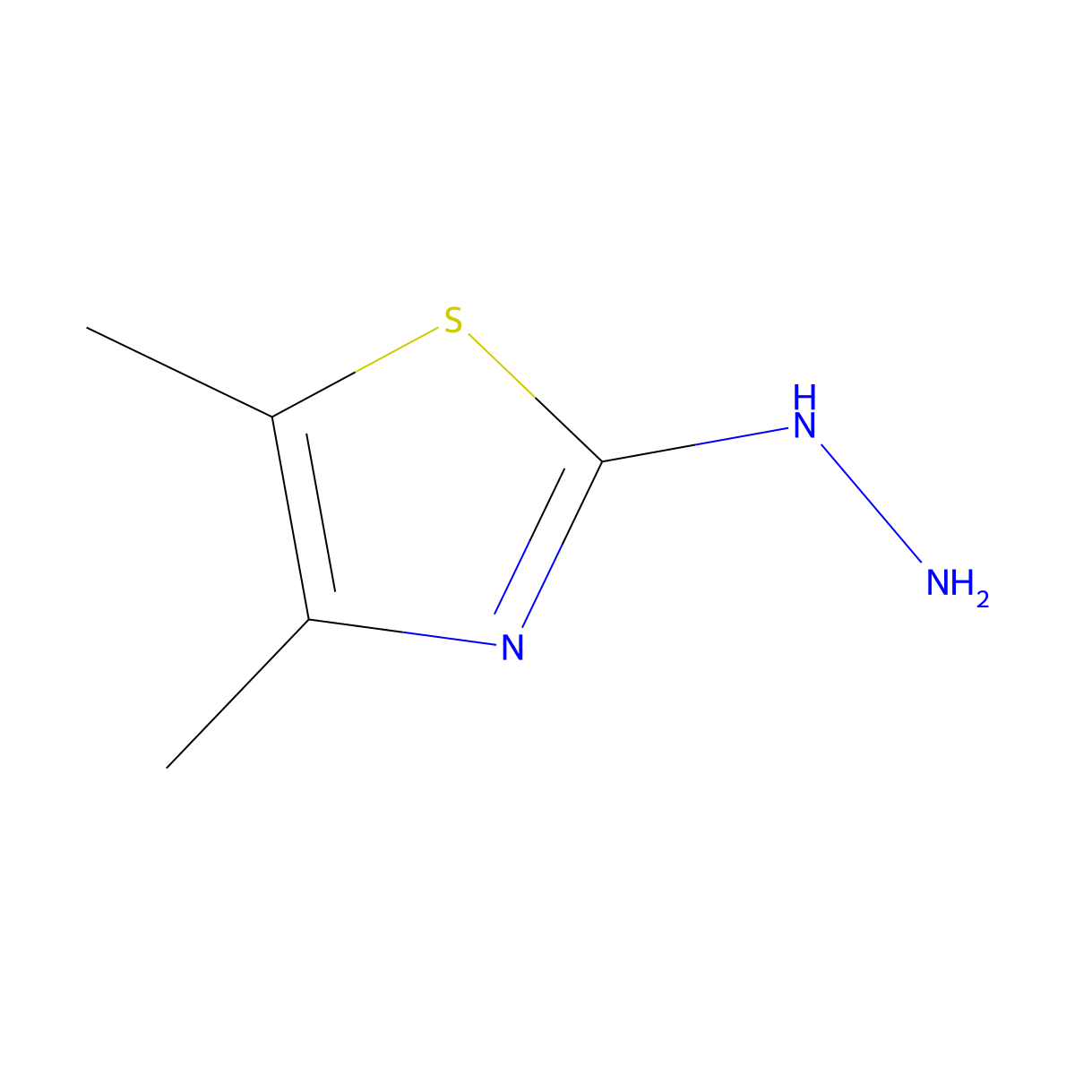 2-Hydrazinyl-4,5-dimethylthiazole molecular structure, CAS 124285-37-6