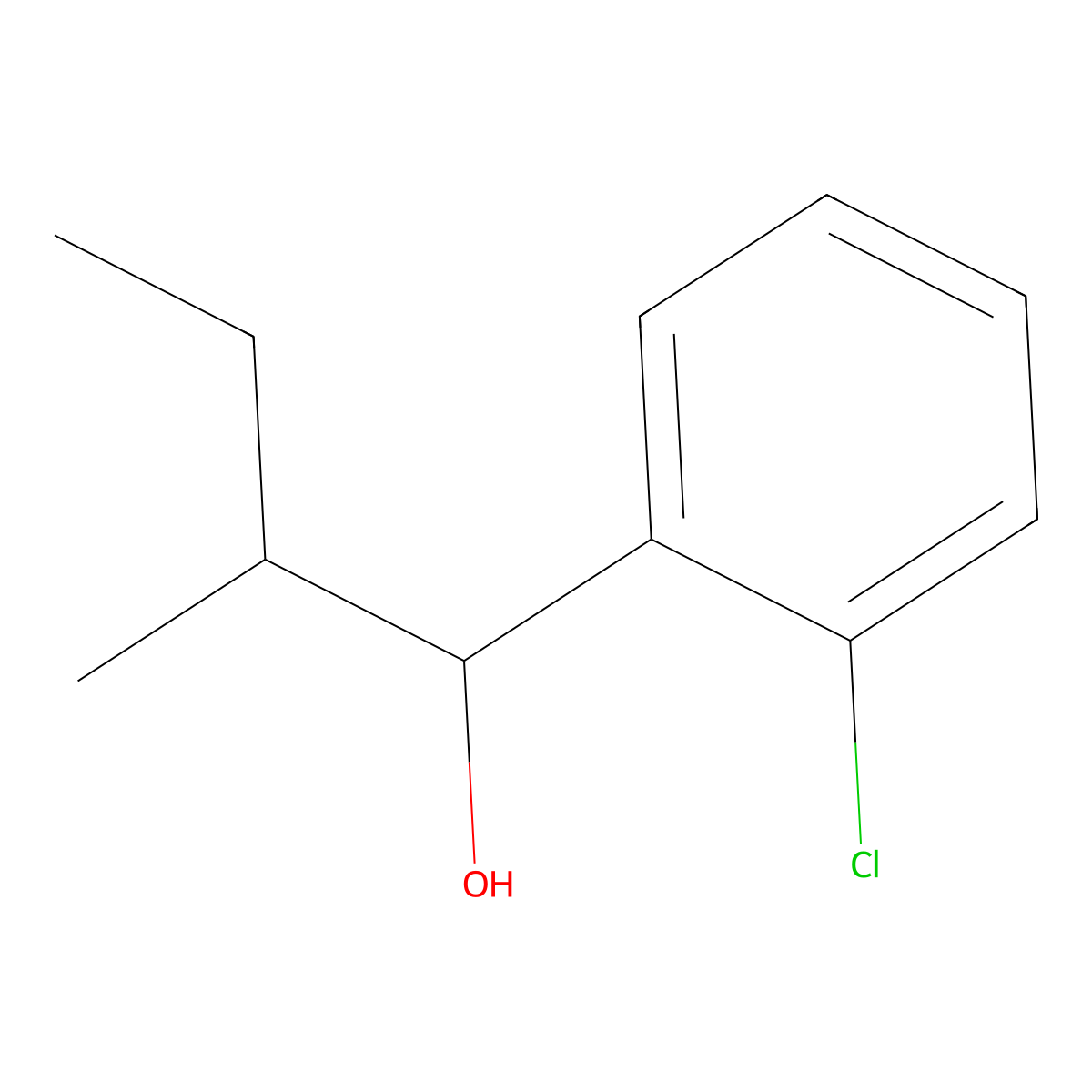 1-(2-Chlorophenyl)-2-methylbutan-1-ol molecular structure, CAS 124285-92-3