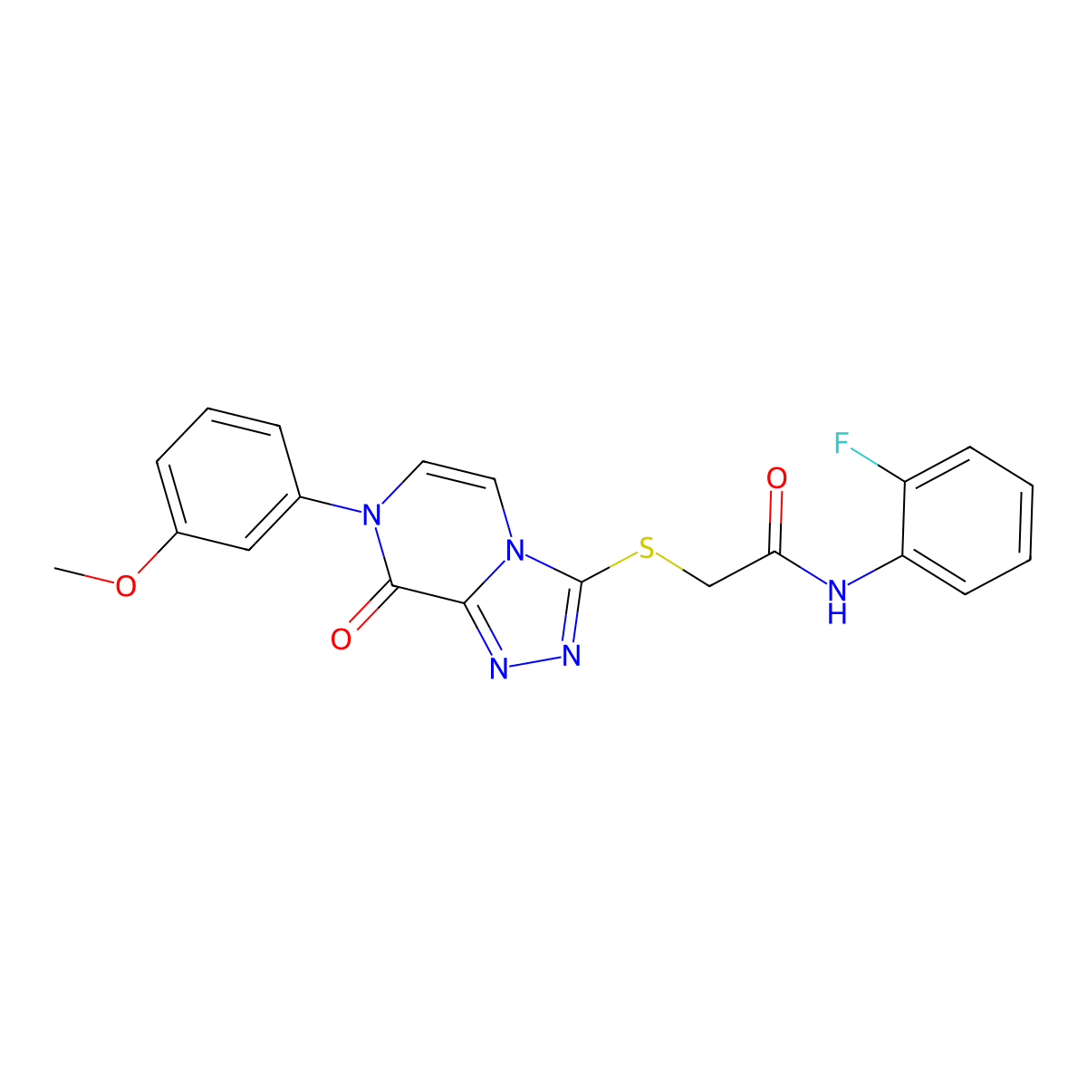 N-(2-fluorophenyl)-2-{[7-(3-methoxyphenyl)-8-oxo-7H,8H-[1,2,4]triazolo[4,3-a]pyrazin-3-yl]sulfanyl}acetamide molecular structure, CAS 1242854-26-7