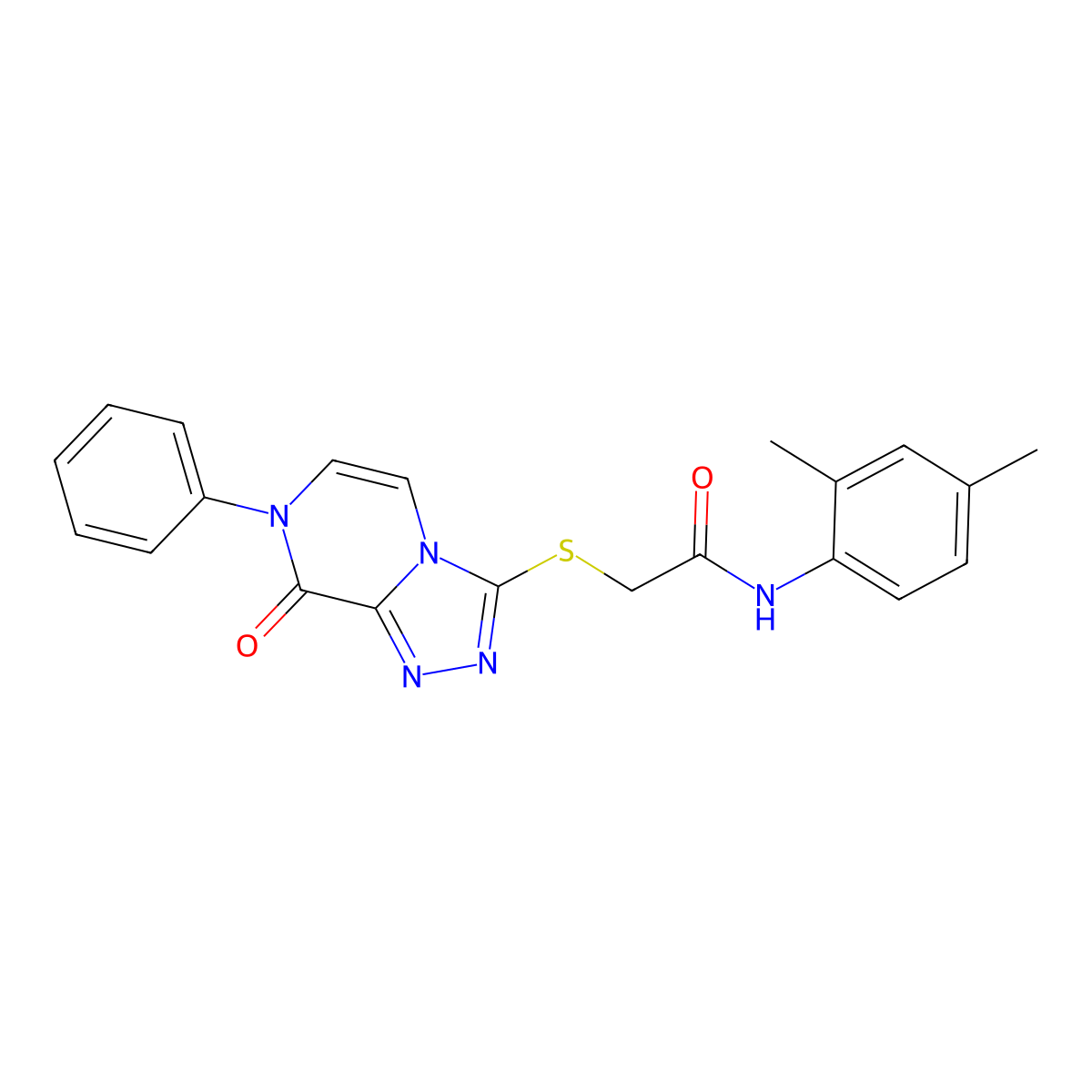 N-(2,4-dimethylphenyl)-2-({8-oxo-7-phenyl-7H,8H-[1,2,4]triazolo[4,3-a]pyrazin-3-yl}sulfanyl)acetamide molecular structure, CAS 1242854-82-5