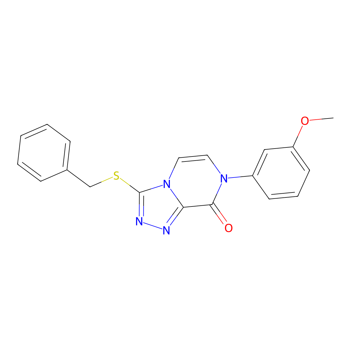 3-(benzylsulfanyl)-7-(3-methoxyphenyl)-7H,8H-[1,2,4]triazolo[4,3-a]pyrazin-8-one molecular structure, CAS 1242855-06-6