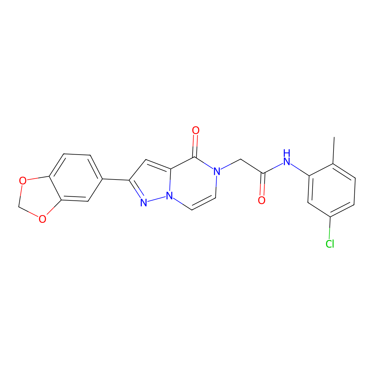 2-[2-(1,3-benzodioxol-5-yl)-4-oxopyrazolo[1,5-a]pyrazin-5(4H)-yl]-N-(5-chloro-2-methylphenyl)acetamide molecular structure, CAS 1242855-43-1