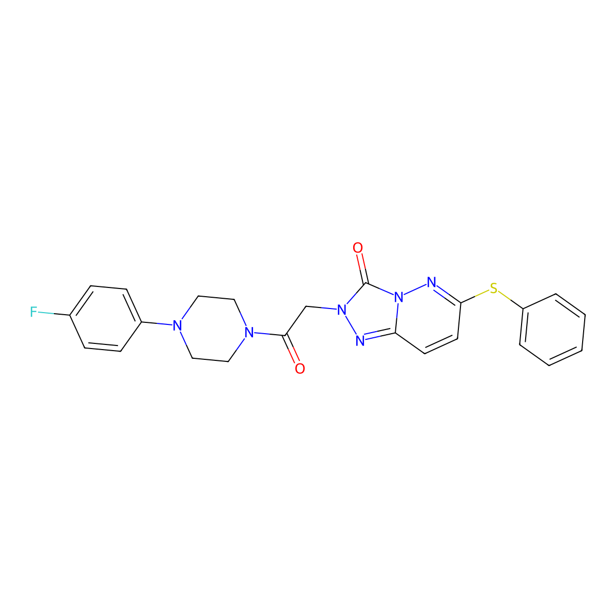 2-{2-[4-(4-fluorophenyl)piperazin-1-yl]-2-oxoethyl}-6-(phenylthio)[1,2,4]triazolo[4,3-b]pyridazin-3(2H)-one molecular structure, CAS 1242855-64-6