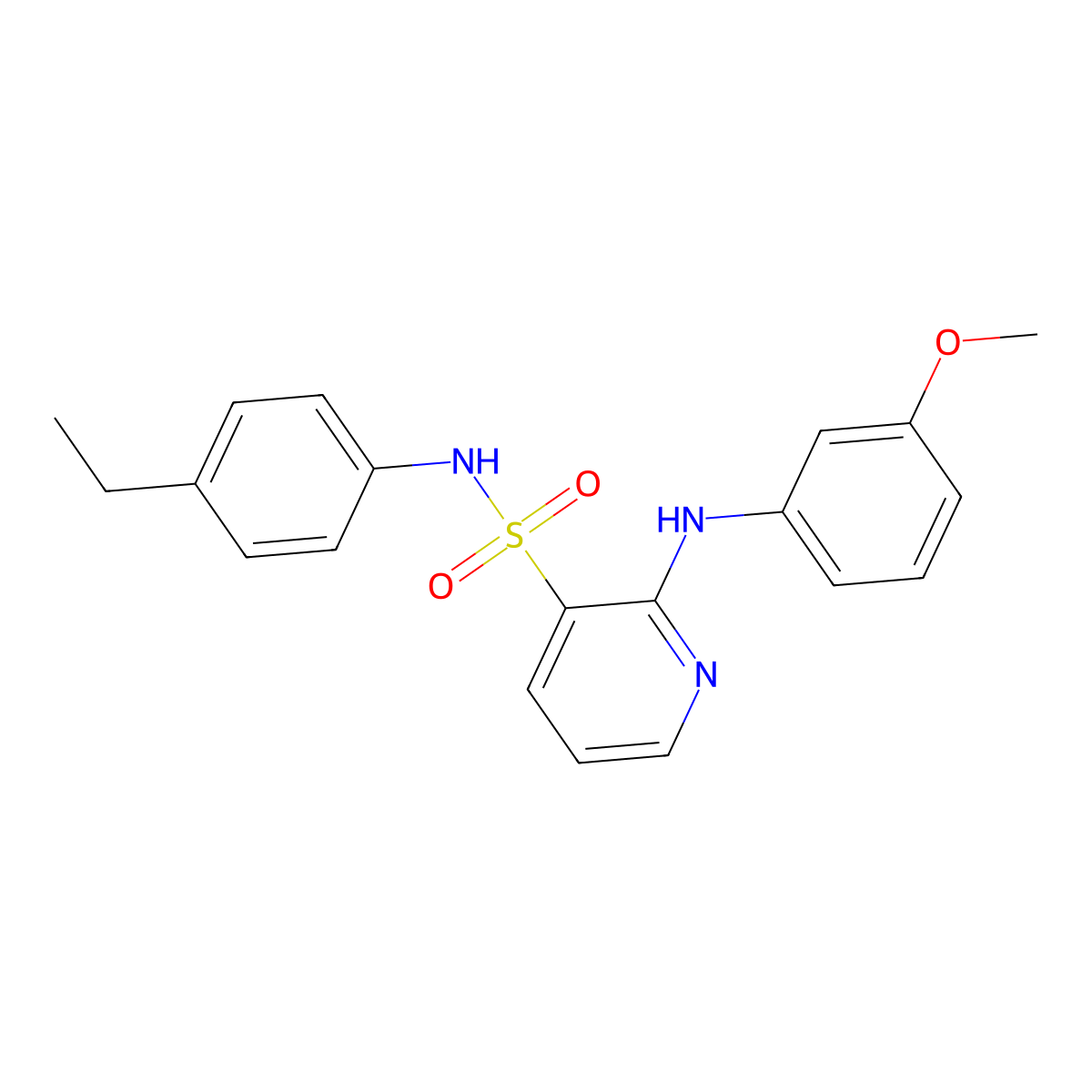 N-(4-Ethylphenyl)-2-[(3-methoxyphenyl)amino]pyridine-3-sulfonamide molecular structure, CAS 1242856-29-6