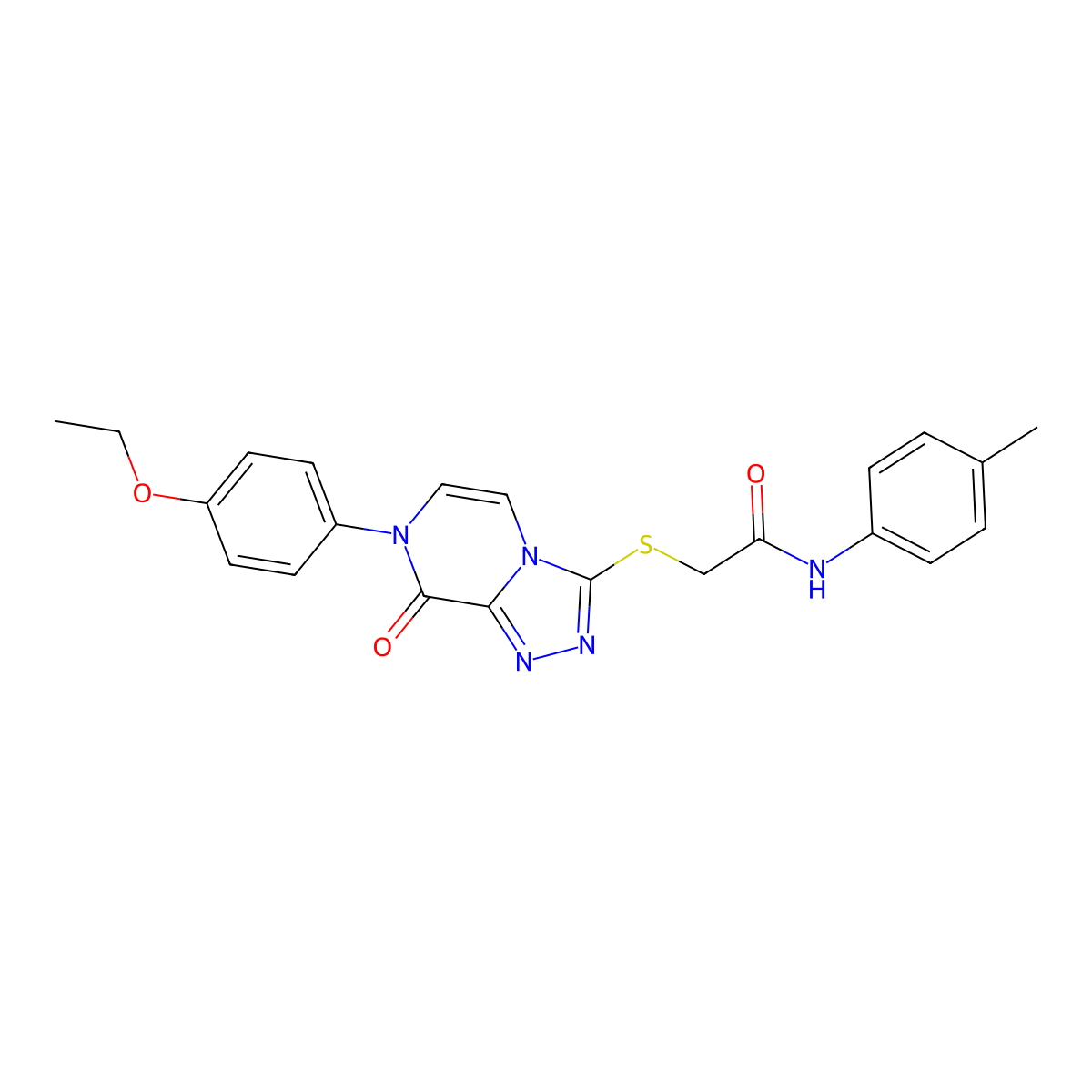 2-((7-(4-ethoxyphenyl)-8-oxo-7,8-dihydro-[1,2,4]triazolo[4,3-a]pyrazin-3-yl)thio)-N-(p-tolyl)acetamide molecular structure, CAS 1242856-42-3