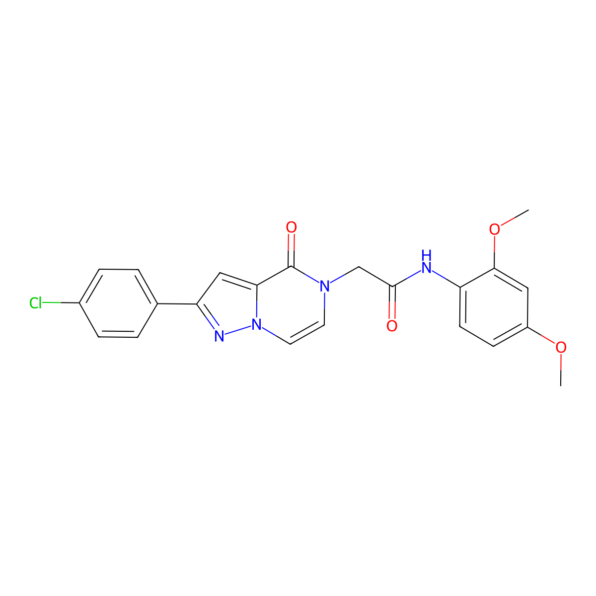 2-[2-(4-chlorophenyl)-4-oxopyrazolo[1,5-a]pyrazin-5(4H)-yl]-N-(2,4-dimethoxyphenyl)acetamide molecular structure, CAS 1242857-27-7