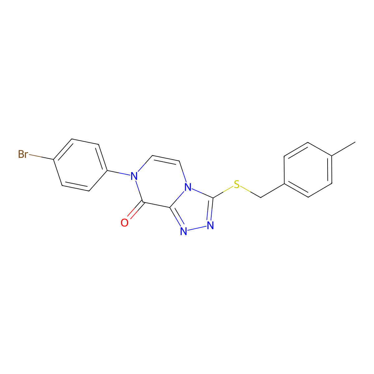 7-(4-bromophenyl)-3-((4-methylbenzyl)thio)-[1,2,4]triazolo[4,3-a]pyrazin-8(7H)-one molecular structure, CAS 1242857-95-9