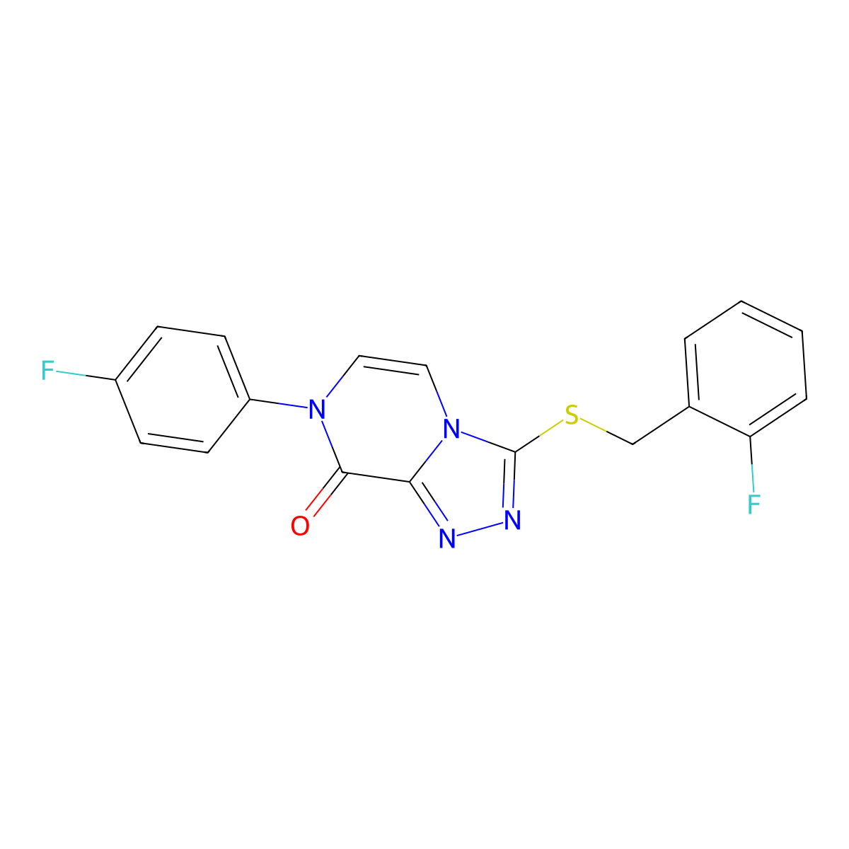 3-[(2-fluorobenzyl)thio]-7-(4-fluorophenyl)[1,2,4]triazolo[4,3-a]pyrazin-8(7H)-one molecular structure, CAS 1242858-81-6