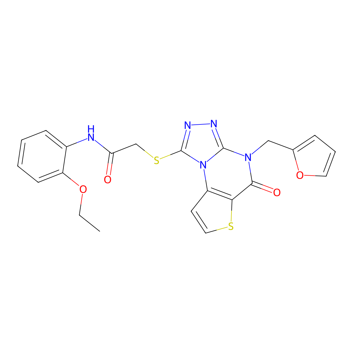 N-(2-ethoxyphenyl)-2-((4-(furan-2-ylmethyl)-5-oxo-4,5-dihydrothieno[2,3-e][1,2,4]triazolo[4,3-a]pyrimidin-1-yl)thio)acetamide molecular structure, CAS 1242859-80-8