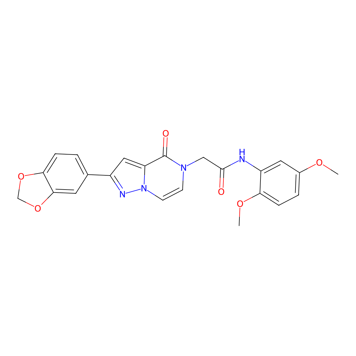 2-[2-(1,3-benzodioxol-5-yl)-4-oxopyrazolo[1,5-a]pyrazin-5(4H)-yl]-N-(2,5-dimethoxyphenyl)acetamide molecular structure, CAS 1242859-97-7
