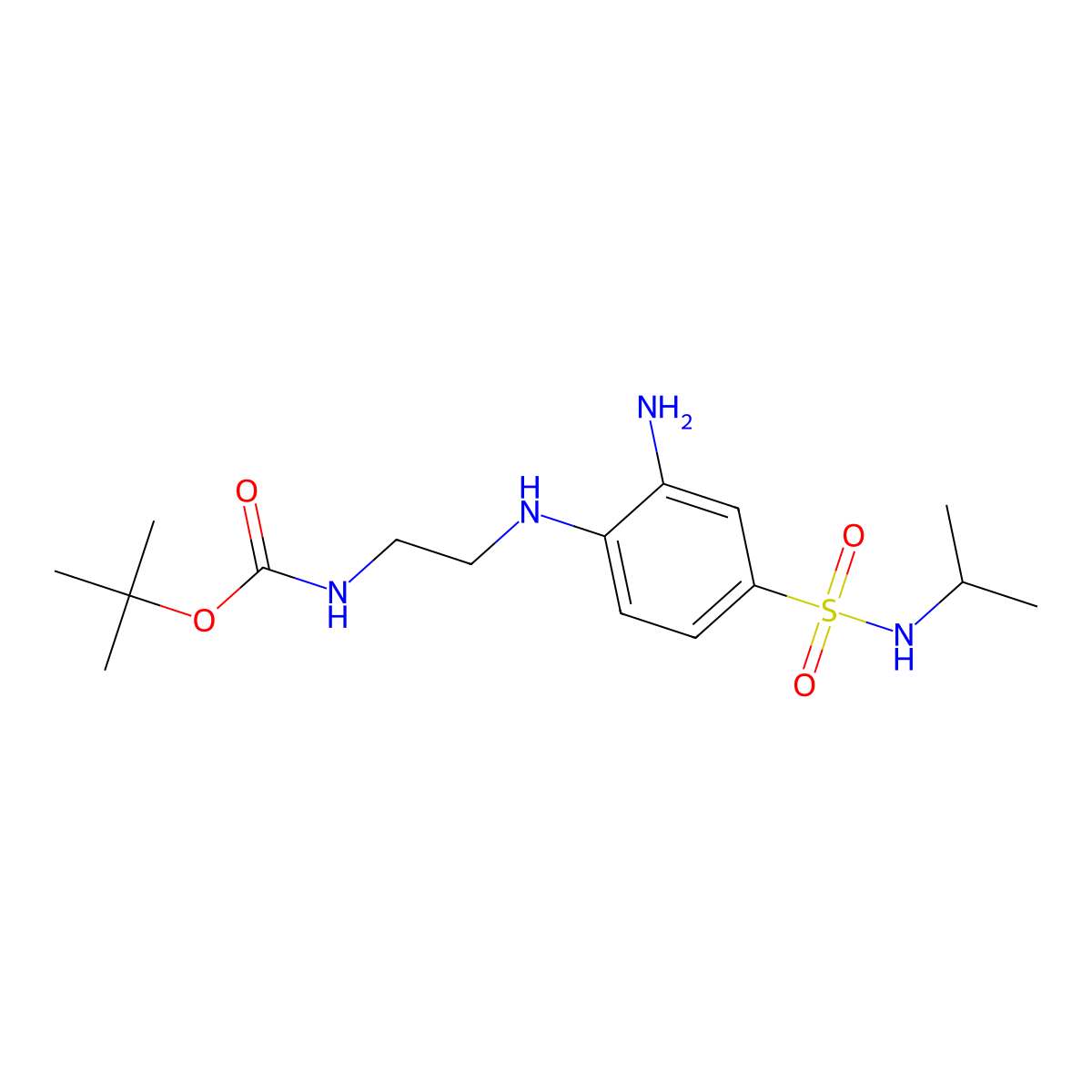 tert-Butyl [2-({2-amino-4-[(isopropylamino)sulfonyl]phenyl}amino)ethyl]carbamate molecular structure, CAS 1242860-99-6