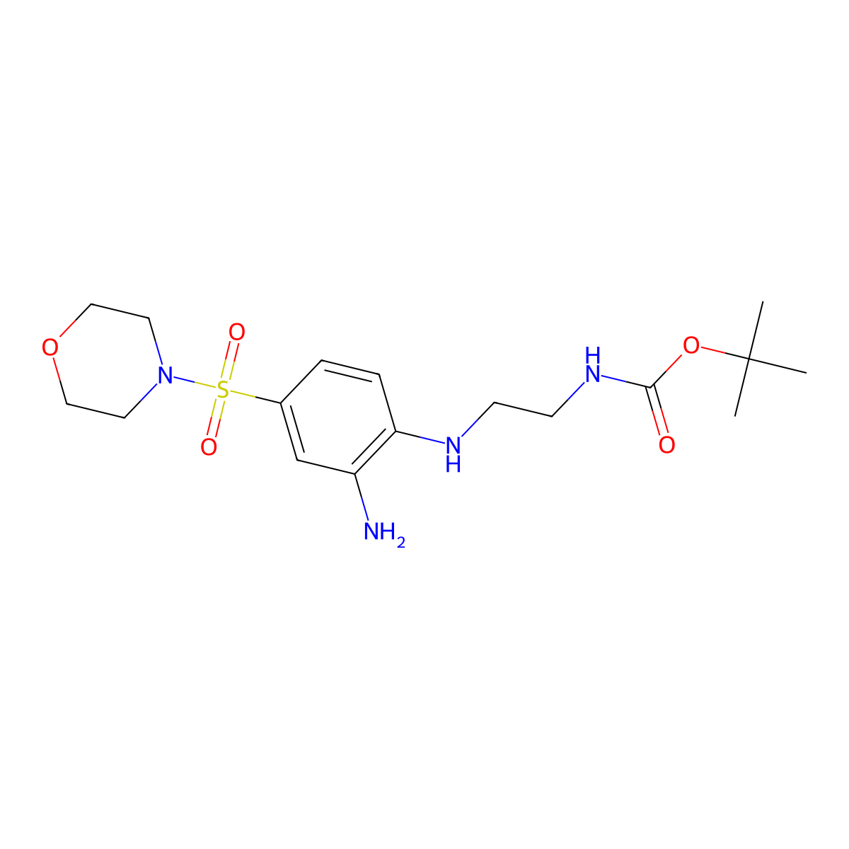 tert-Butyl (2-{[2-amino-4-(morpholin-4-ylsulfonyl)phenyl]amino}ethyl)carbamate molecular structure, CAS 1242861-63-7
