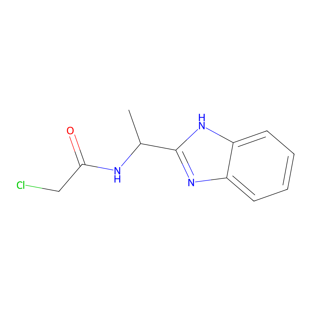 N-[1-(1H-benzimidazol-2-yl)ethyl]-2-chloroacetamide molecular structure, CAS 1242862-67-4