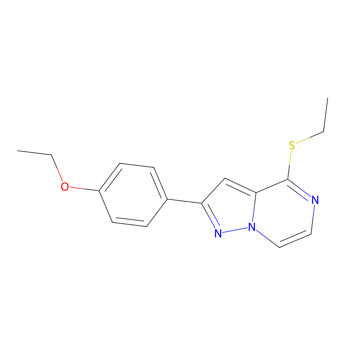2-(4-Ethoxyphenyl)-4-(ethylthio)pyrazolo[1,5-a]pyrazine molecular structure, CAS 1242863-25-7