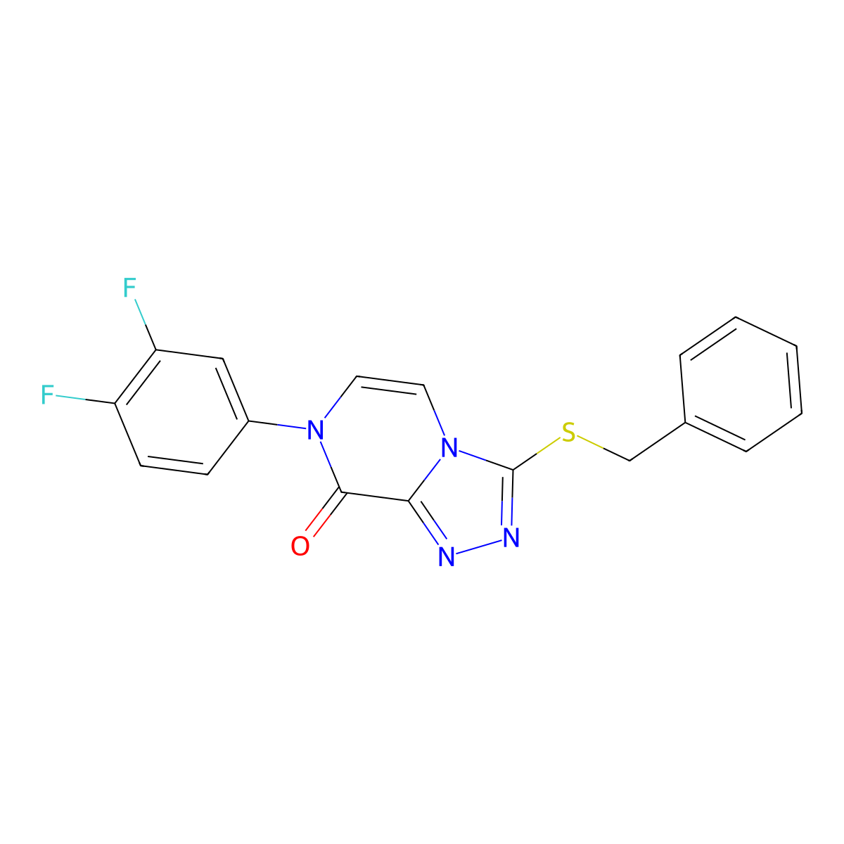 3-(benzylthio)-7-(3,4-difluorophenyl)[1,2,4]triazolo[4,3-a]pyrazin-8(7H)-one molecular structure, CAS 1242863-76-8