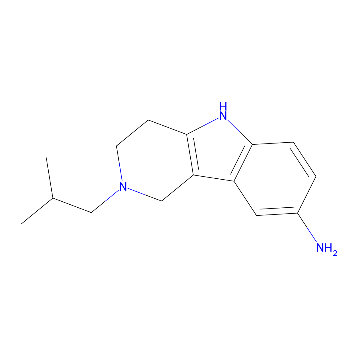 2-Isobutyl-2,3,4,5-tetrahydro-1H-pyrido[4,3-b]indol-8-amine molecular structure, CAS 1242864-83-0