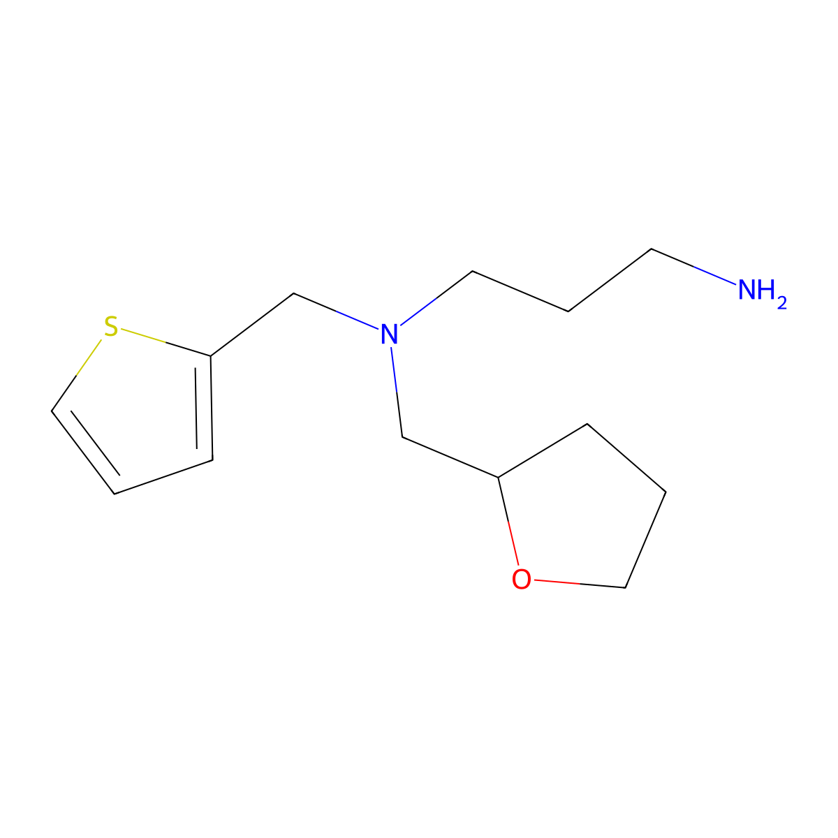 N-(Tetrahydrofuran-2-ylmethyl)-N-(2-thienylmethyl)propane-1,3-diamine molecular structure, CAS 1242864-90-9