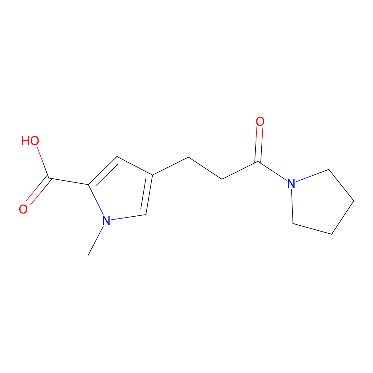 1-Methyl-4-(3-oxo-3-pyrrolidin-1-ylpropyl)-1H-pyrrole-2-carboxylic acid molecular structure, CAS 1242865-12-8