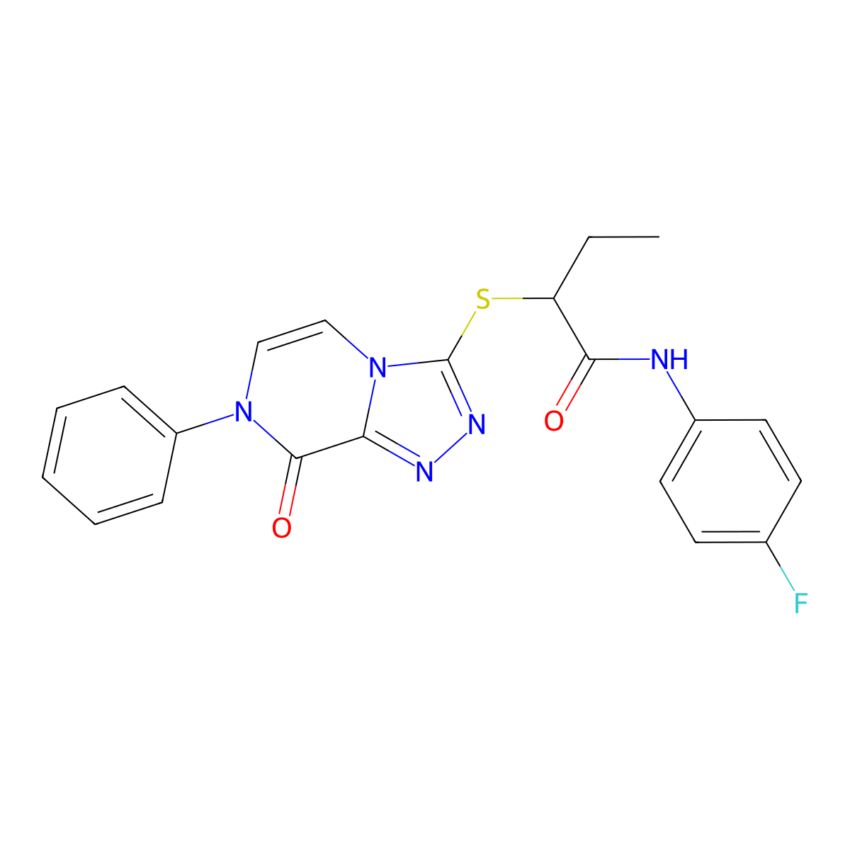 N-(4-fluorophenyl)-2-[(8-oxo-7-phenyl-7,8-dihydro[1,2,4]triazolo[4,3-a]pyrazin-3-yl)thio]butanamide molecular structure, CAS 1242866-33-6