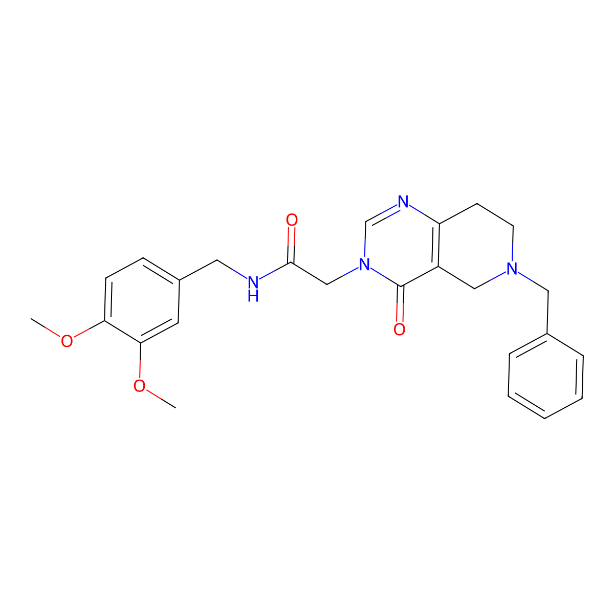 2-{6-benzyl-4-oxo-3H,4H,5H,6H,7H,8H-pyrido[4,3-d]pyrimidin-3-yl}-N-[(3,4-dimethoxyphenyl)methyl]acetamide molecular structure, CAS 1242867-75-9