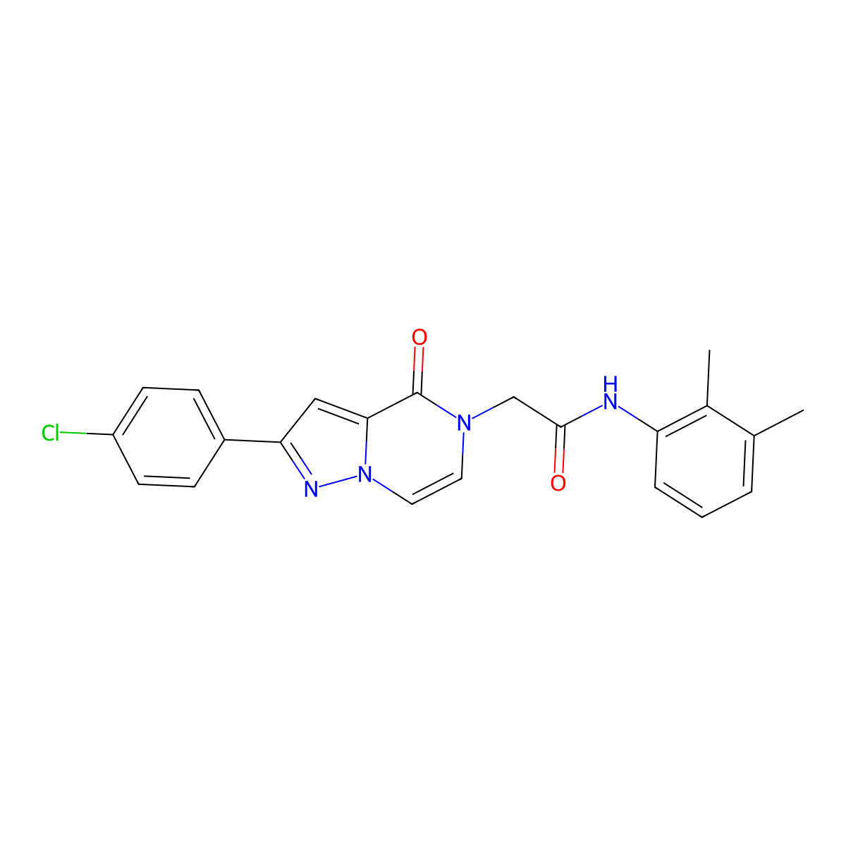 2-[2-(4-chlorophenyl)-4-oxopyrazolo[1,5-a]pyrazin-5(4H)-yl]-N-(2,3-dimethylphenyl)acetamide molecular structure, CAS 1242868-13-8