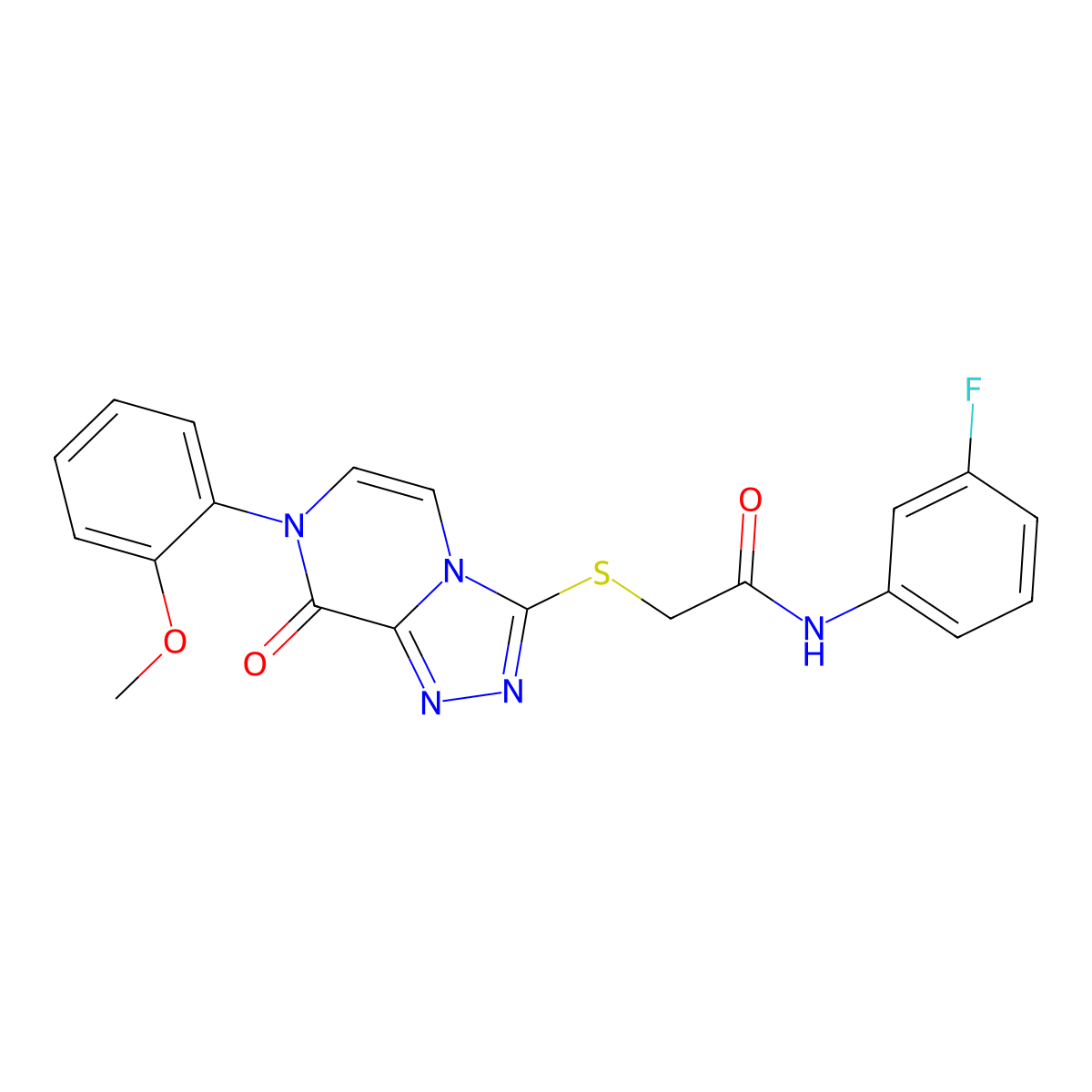 N-(3-fluorophenyl)-2-((7-(2-methoxyphenyl)-8-oxo-7,8-dihydro-[1,2,4]triazolo[4,3-a]pyrazin-3-yl)thio)acetamide molecular structure, CAS 1242868-58-1