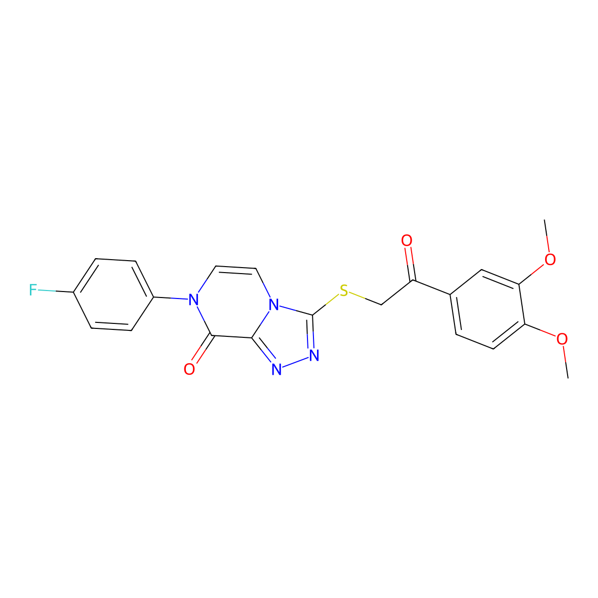 3-((2-(3,4-dimethoxyphenyl)-2-oxoethyl)thio)-7-(4-fluorophenyl)-[1,2,4]triazolo[4,3-a]pyrazin-8(7H)-one molecular structure, CAS 1242871-47-1