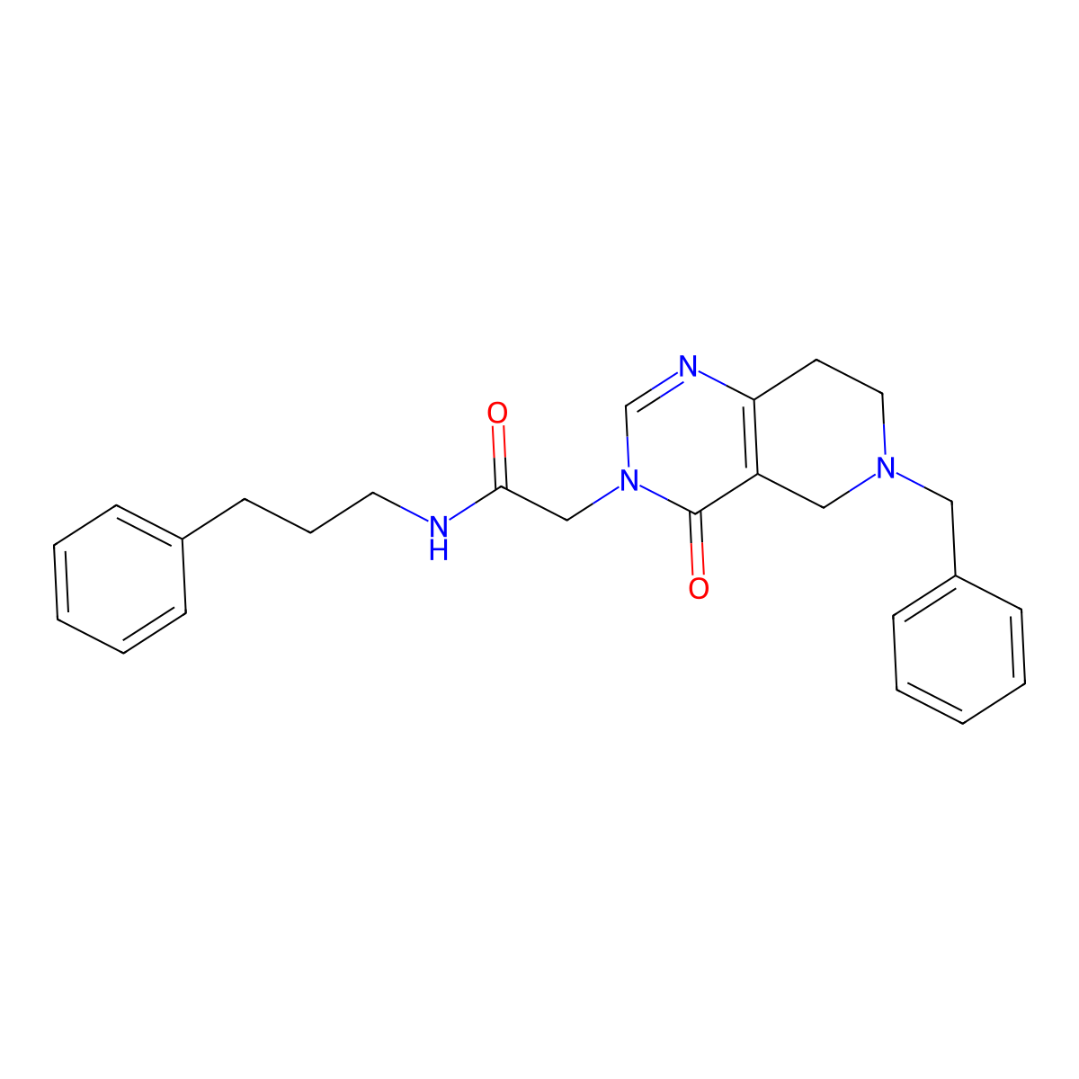 2-{6-benzyl-4-oxo-3H,4H,5H,6H,7H,8H-pyrido[4,3-d]pyrimidin-3-yl}-N-(3-phenylpropyl)acetamide molecular structure, CAS 1242873-43-3