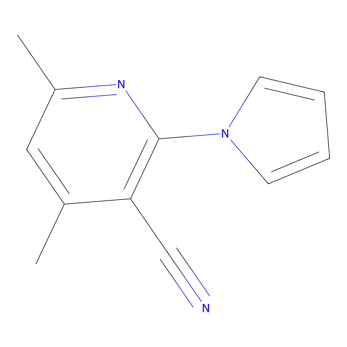 4,6-Dimethyl-2-(1H-pyrrol-1-yl)nicotinonitrile molecular structure, CAS 1242873-68-2