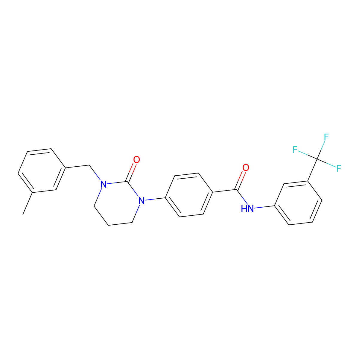 4-[3-(3-methylbenzyl)-2-oxotetrahydropyrimidin-1(2H)-yl]-N-[3-(trifluoromethyl)phenyl]benzamide molecular structure, CAS 1242876-09-0