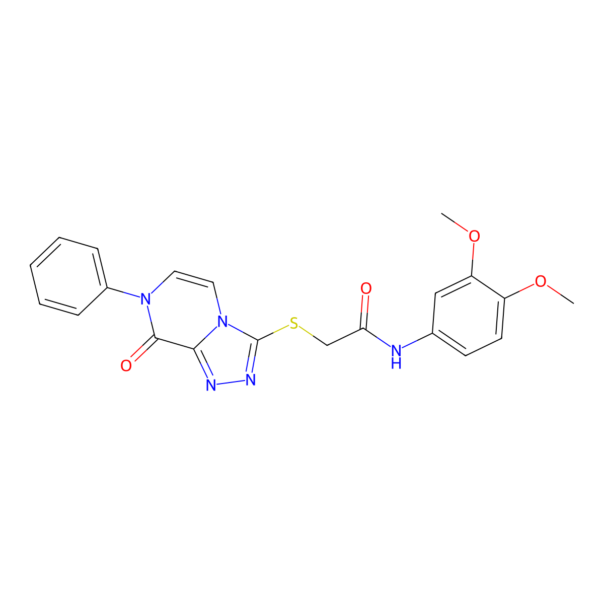 N-(3,4-dimethoxyphenyl)-2-({8-oxo-7-phenyl-7H,8H-[1,2,4]triazolo[4,3-a]pyrazin-3-yl}sulfanyl)acetamide molecular structure, CAS 1242878-62-1