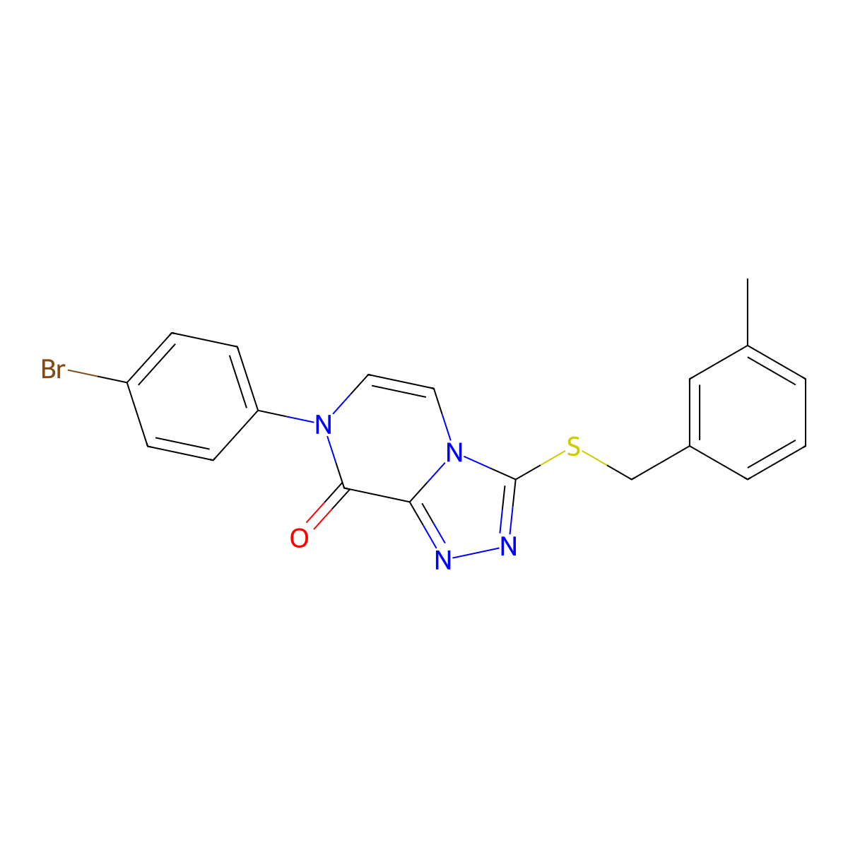 7-(4-bromophenyl)-3-((3-methylbenzyl)thio)-[1,2,4]triazolo[4,3-a]pyrazin-8(7H)-one molecular structure, CAS 1242879-25-9