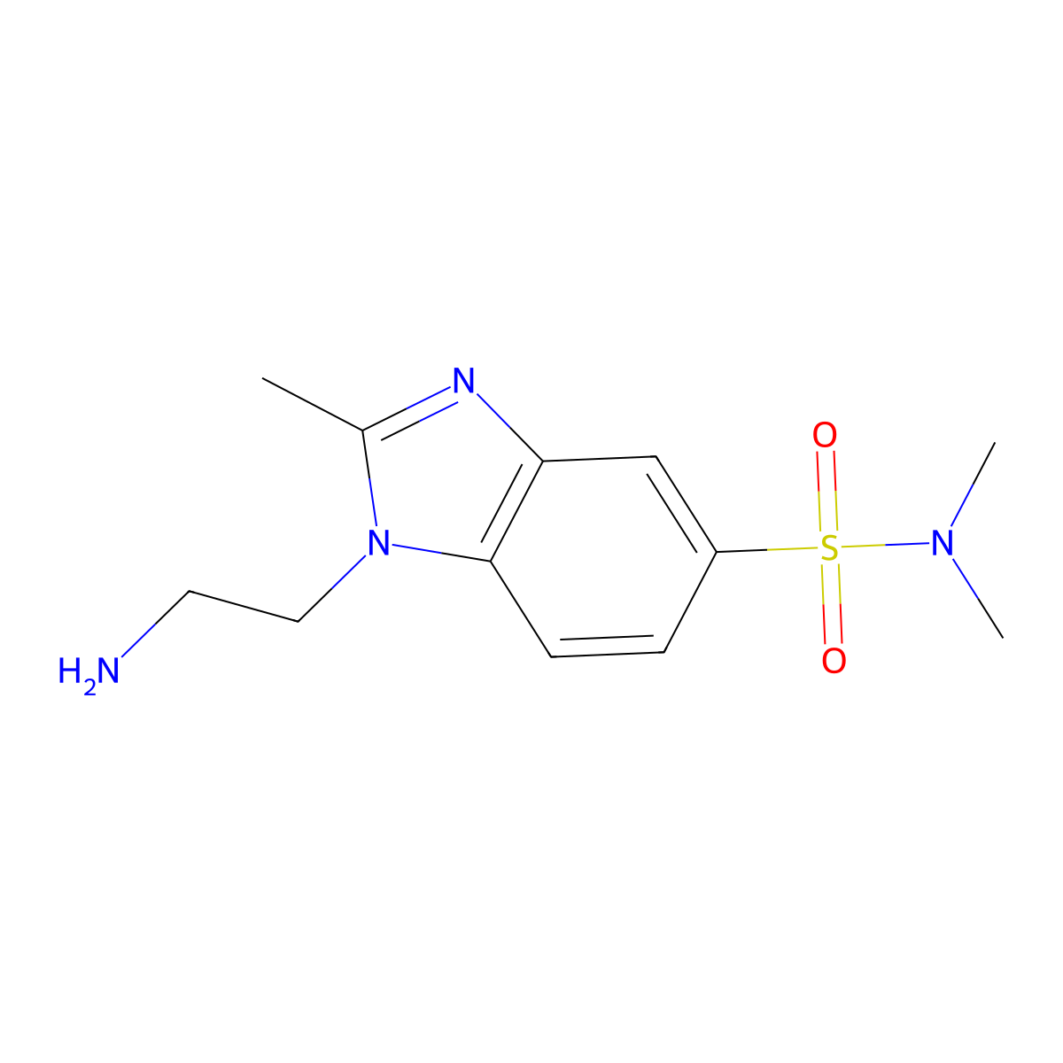 1-(2-Aminoethyl)-N,N,2-trimethyl-1H-benzimidazole-5-sulfonamide molecular structure, CAS 1242880-34-7
