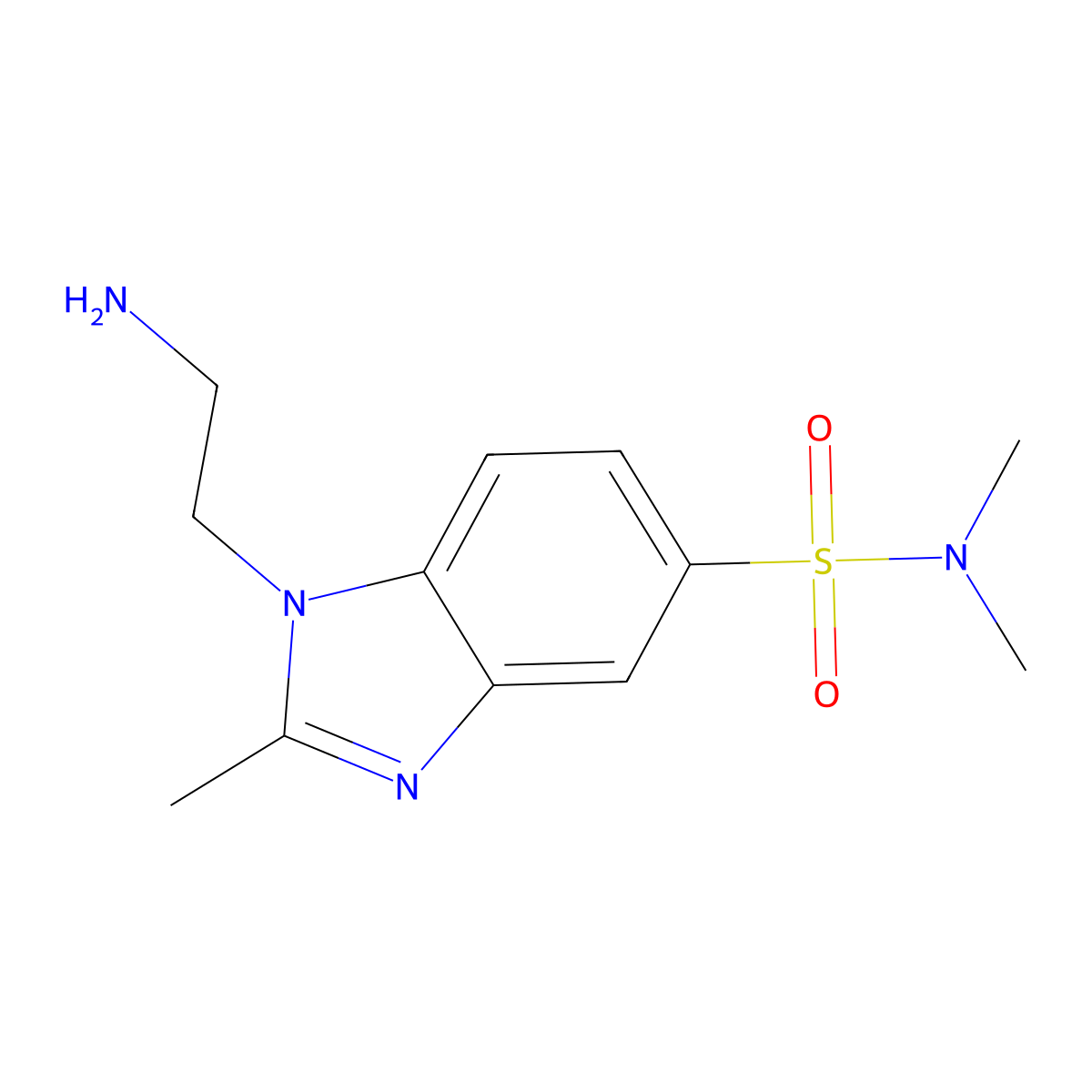 1-(2-Aminoethyl)-N,N,2-trimethyl-1H-benzimidazole-5-sulfonamide molecular structure, CAS 1242880-34-7