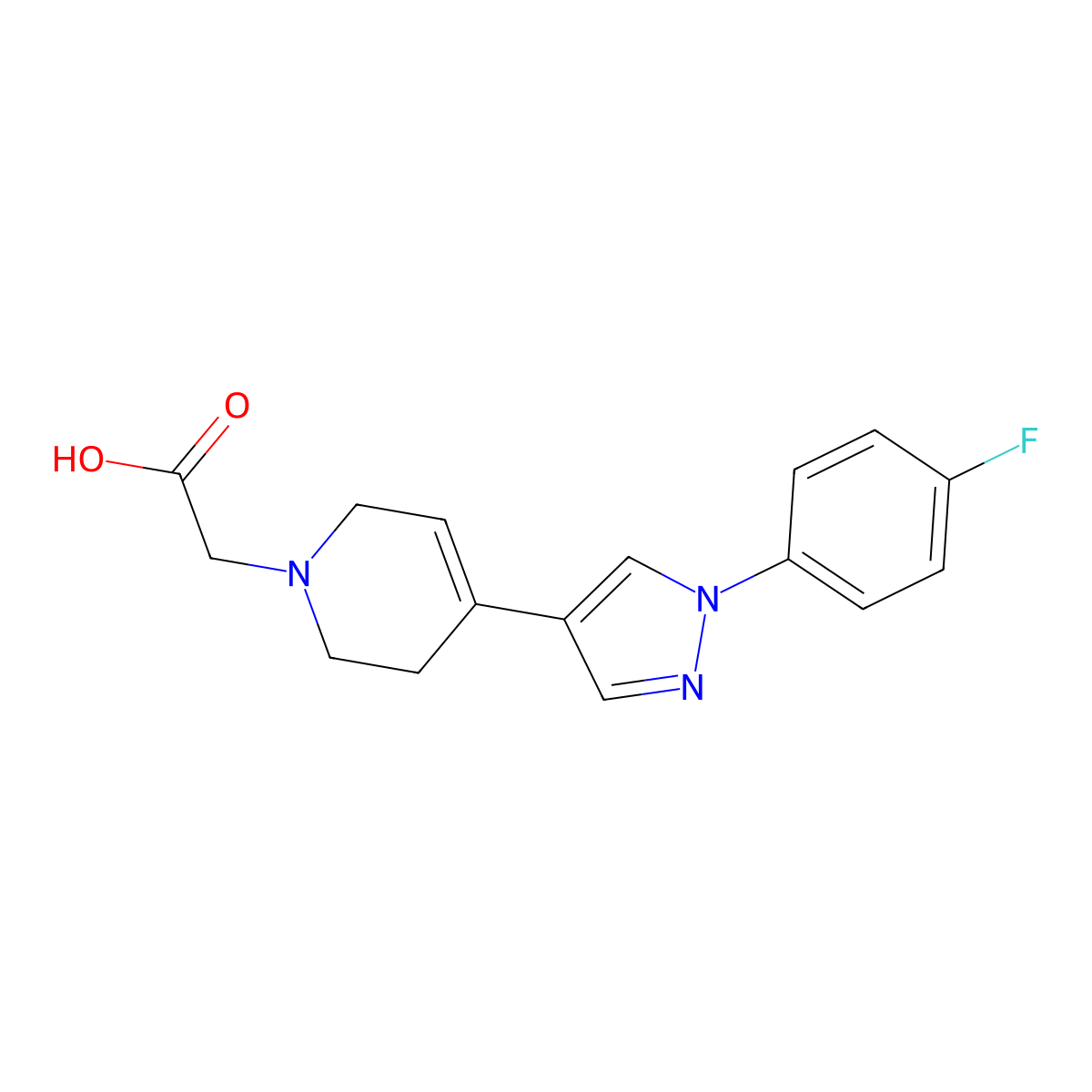 [4-[1-(4-Fluorophenyl)-1H-pyrazol-4-yl]-3,6-dihydropyridin-1(2H)-yl]acetic acid molecular structure, CAS 1242882-03-6