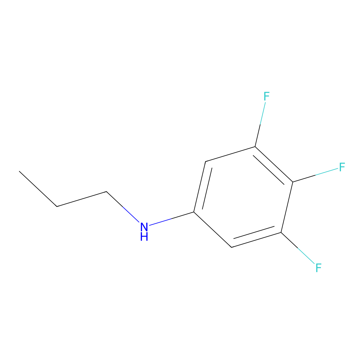 3,4,5-trifluoro-N-propylaniline molecular structure, CAS 1242882-30-9