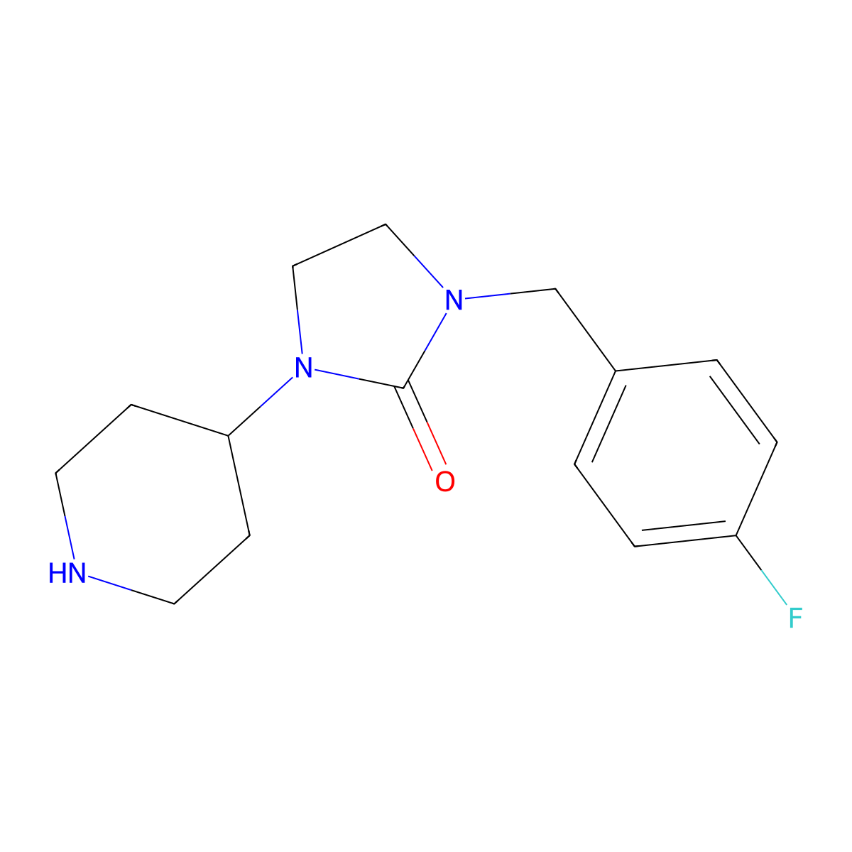 1-(4-Fluorobenzyl)-3-piperidin-4-ylimidazolidin-2-one molecular structure, CAS 1242883-08-4