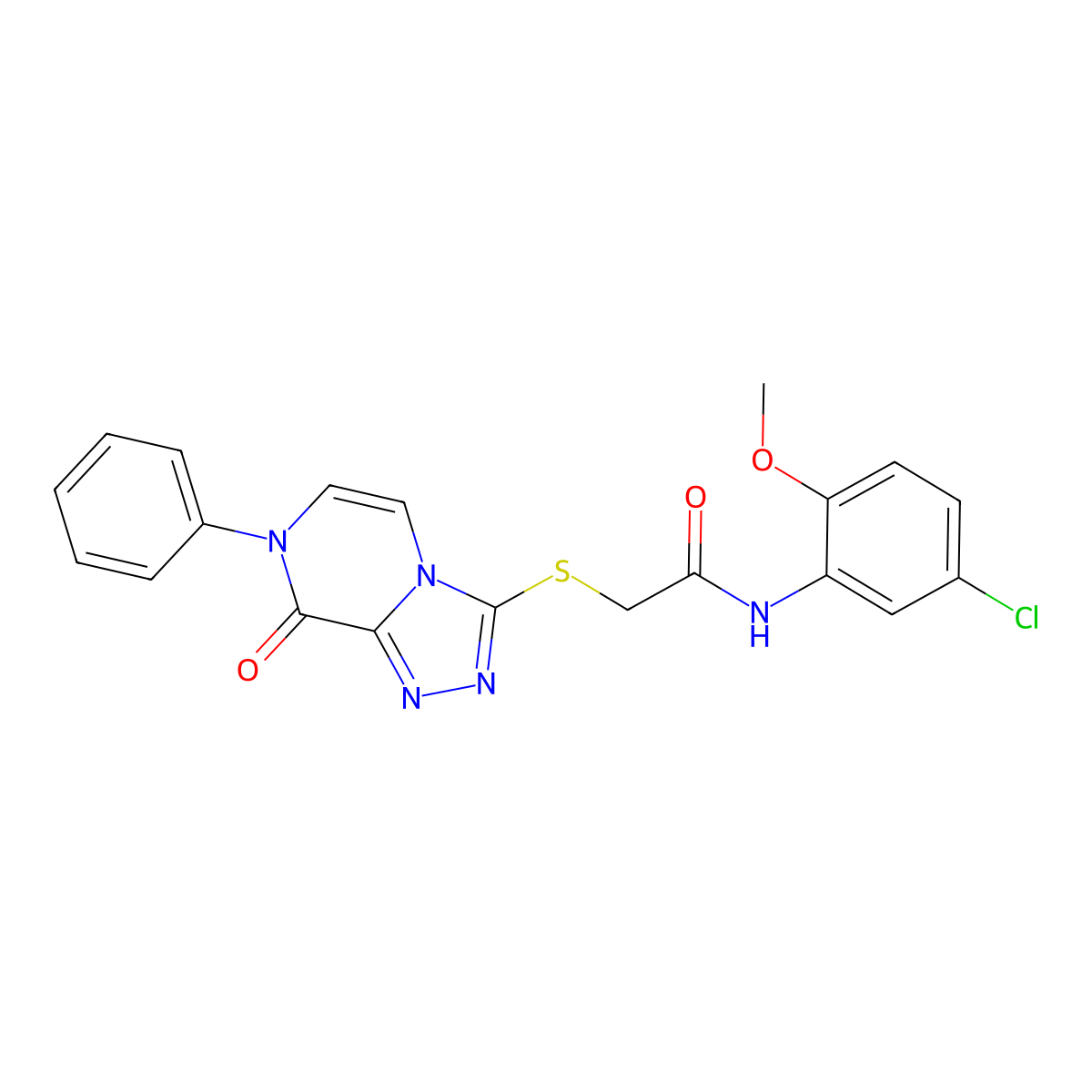 N-(5-chloro-2-methoxyphenyl)-2-((8-oxo-7-phenyl-7,8-dihydro-[1,2,4]triazolo[4,3-a]pyrazin-3-yl)thio)acetamide molecular structure, CAS 1242885-35-3
